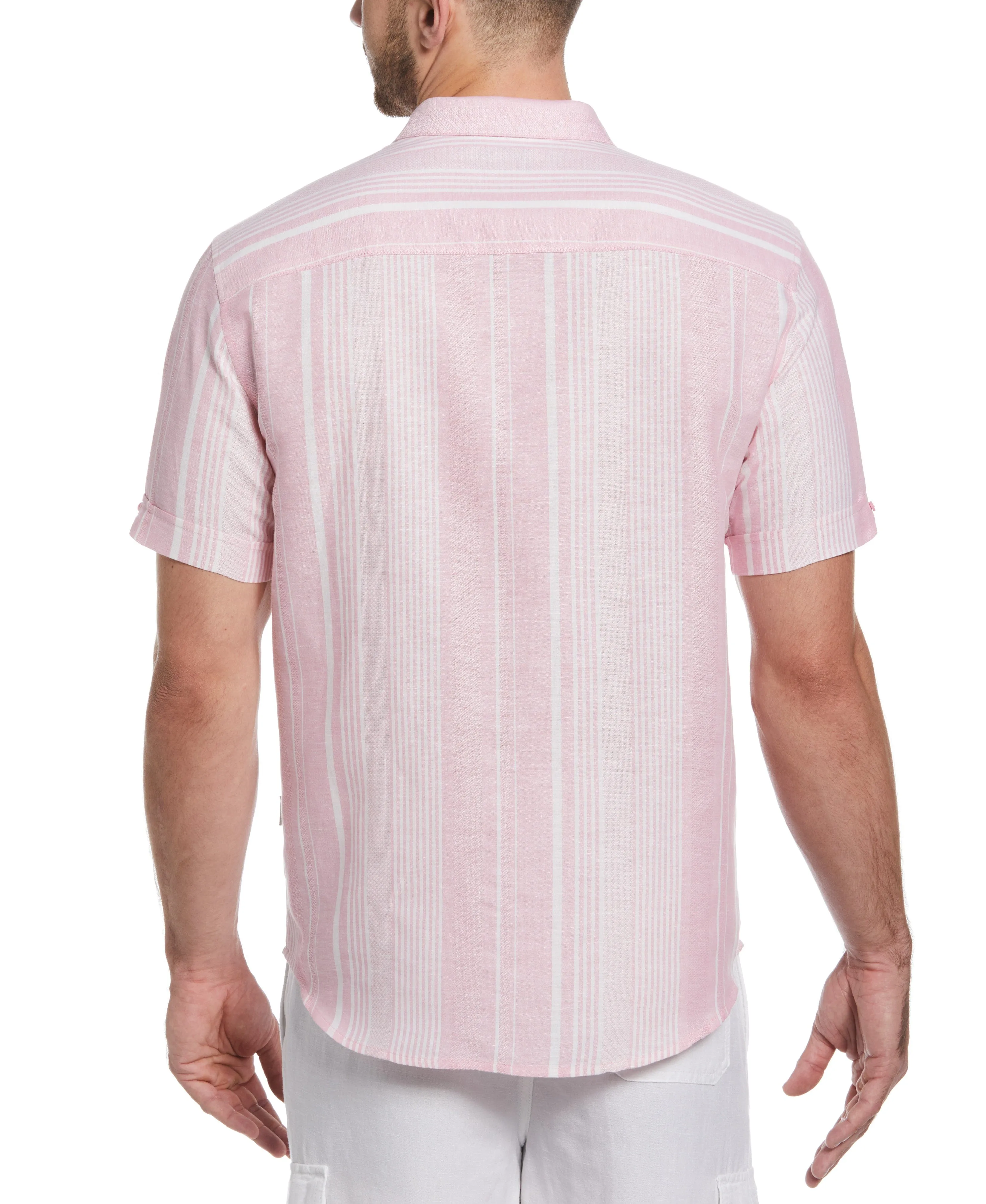 Big & Tall Yarn Dye Textured Stripe Shirt sold by Cubavera product image thumbnail 2