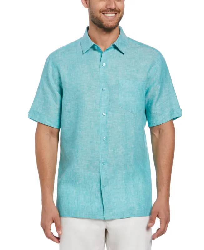 Classic Two-Tone Linen Shirt sold by Cubavera