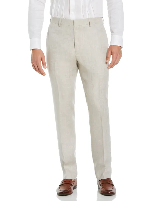 Flat Front Herringbone Linen Pant sold by Cubavera