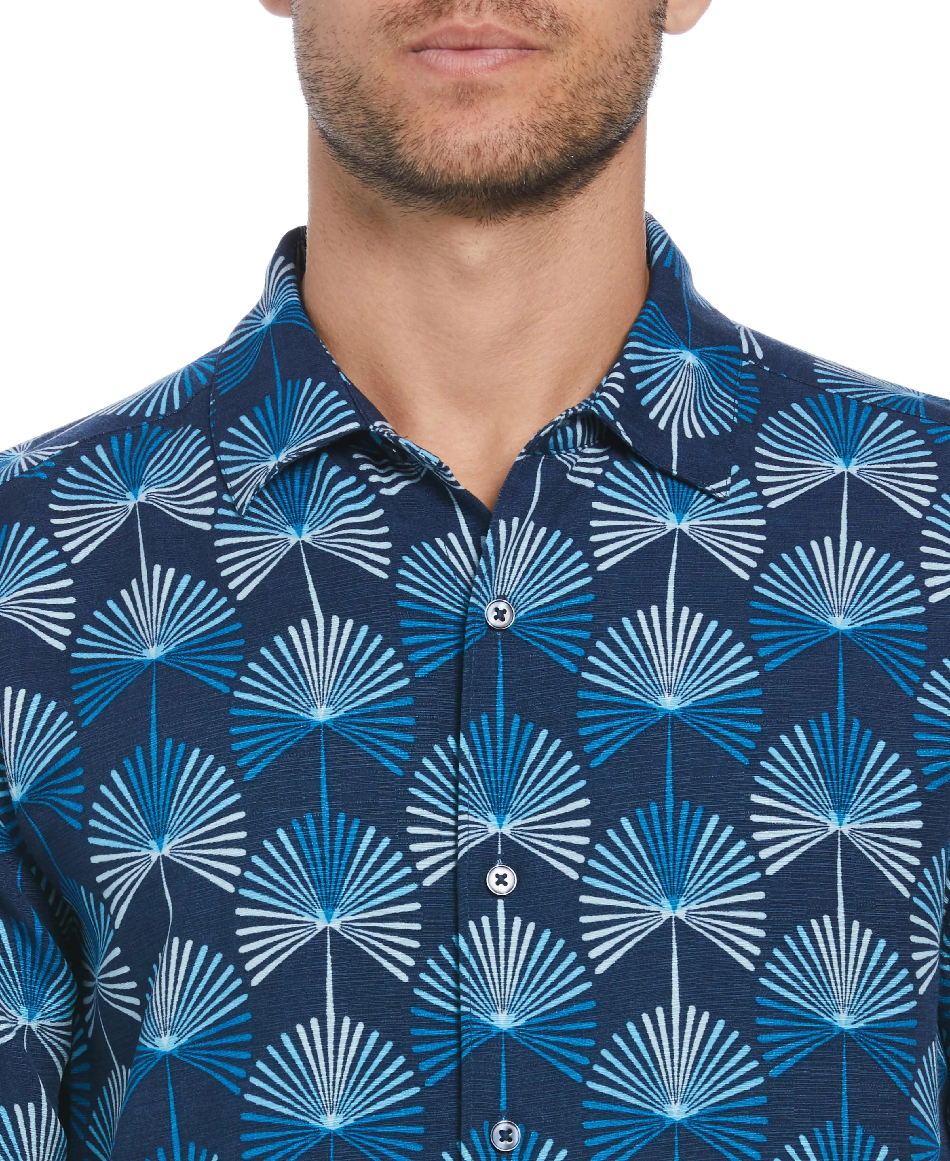 Geo Botanical Print Shirt sold by Cubavera product image thumbnail 3