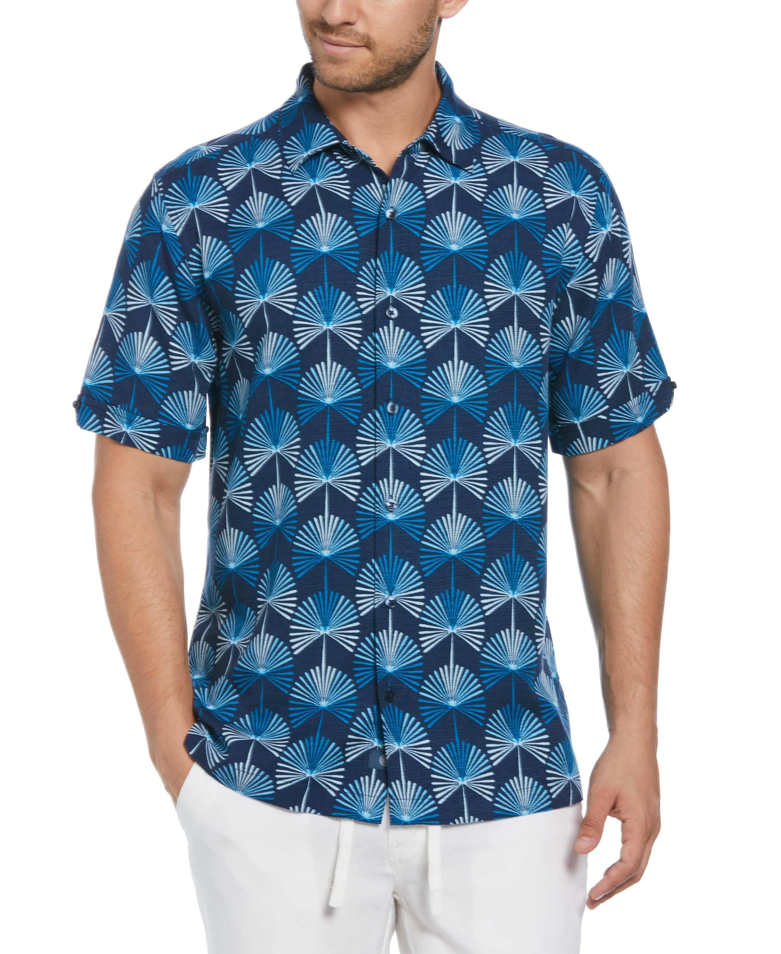 Geo Botanical Print Shirt sold by Cubavera