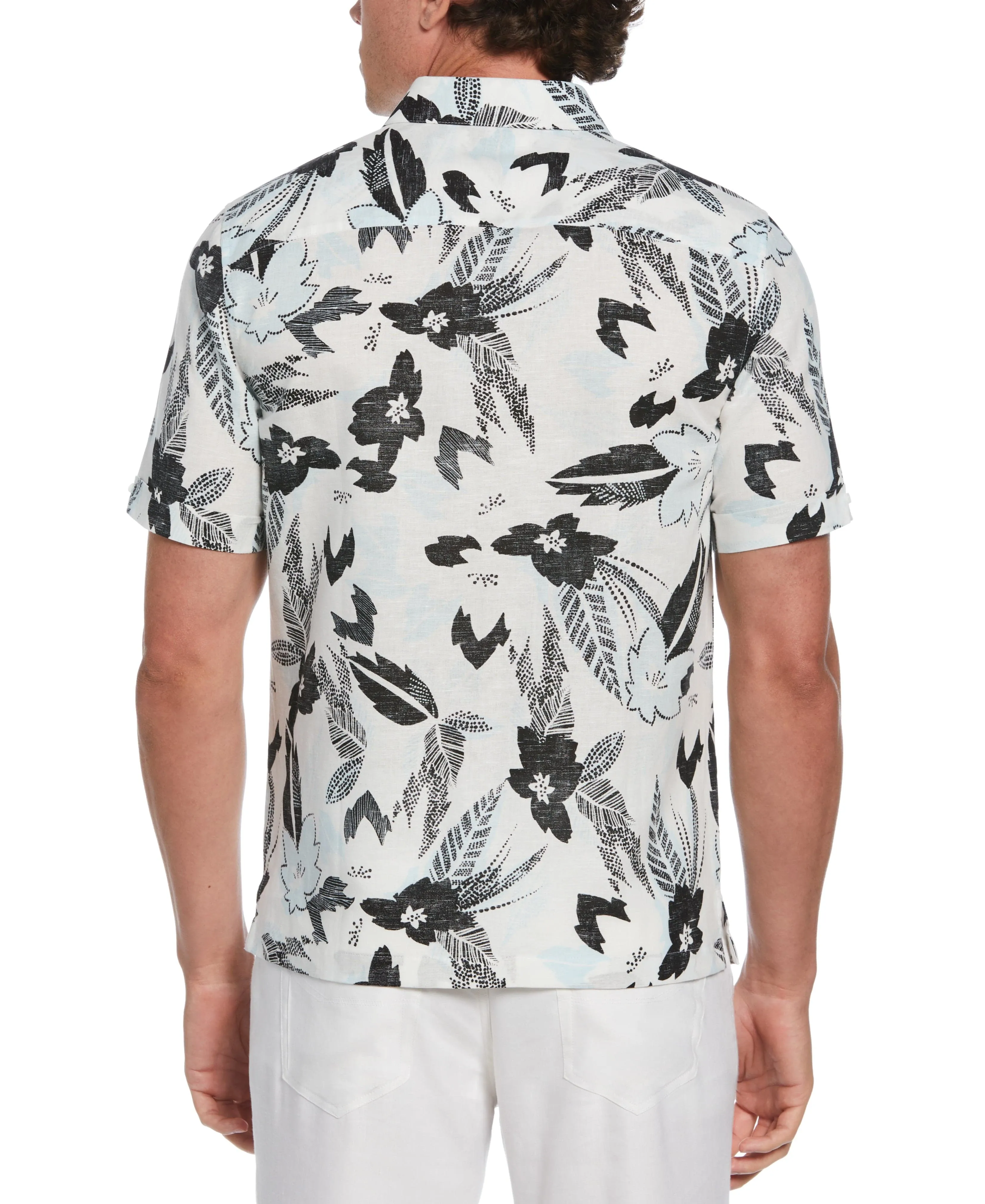 Linen Blend Abstract Floral Print Shirt sold by Cubavera product image thumbnail 3