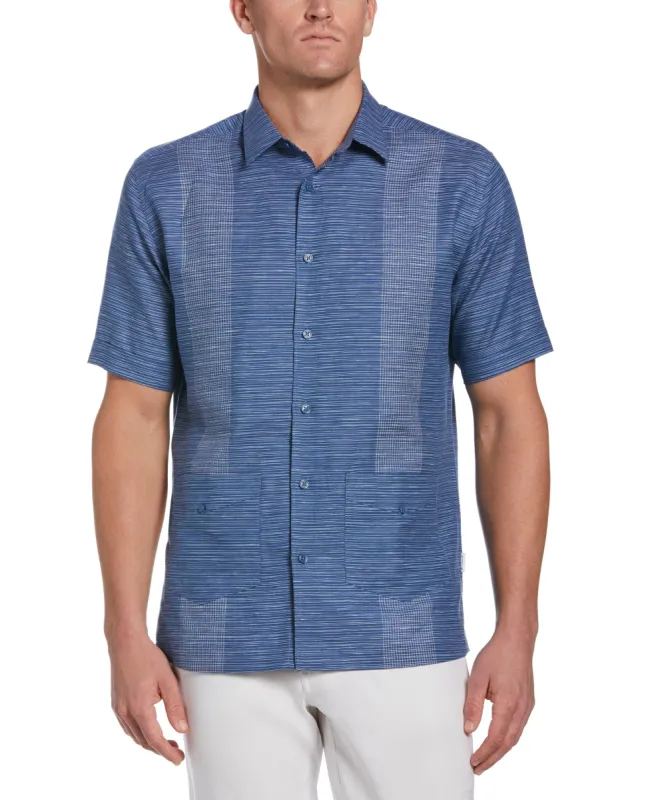 Linen-Blend Yarn Dye Stripe Guayabera Shirt made by Cubavera