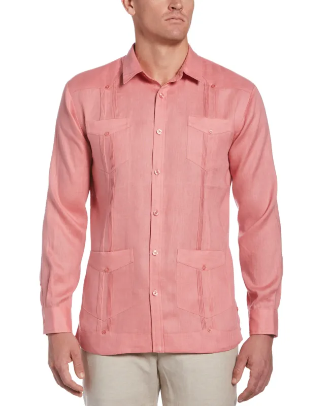 100% Linen Classic Guayabera Shirt - Long Sleeve sold by Cubavera