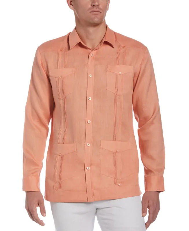 100% Linen Classic Guayabera Shirt - Long Sleeve sold by Cubavera