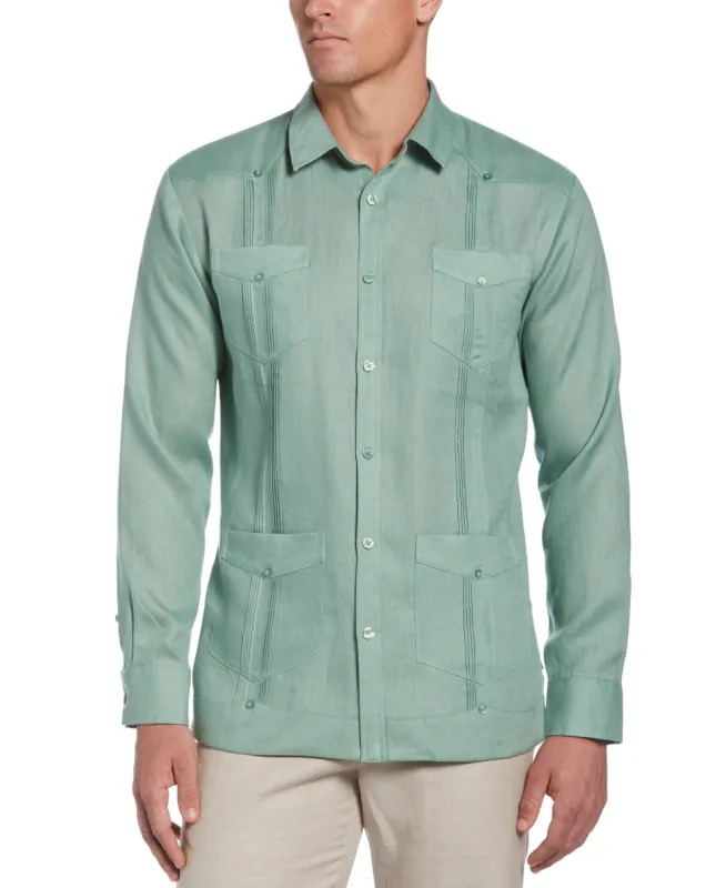 100% Linen Classic Guayabera Shirt - Long Sleeve sold by Cubavera