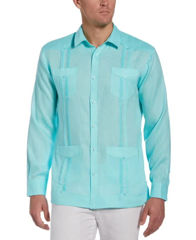 100% Linen Classic Guayabera Shirt - Long Sleeve sold by Cubavera