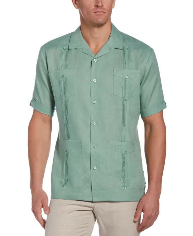 100% Linen Classic Guayabera Shirt - Short Sleeve sold by Cubavera