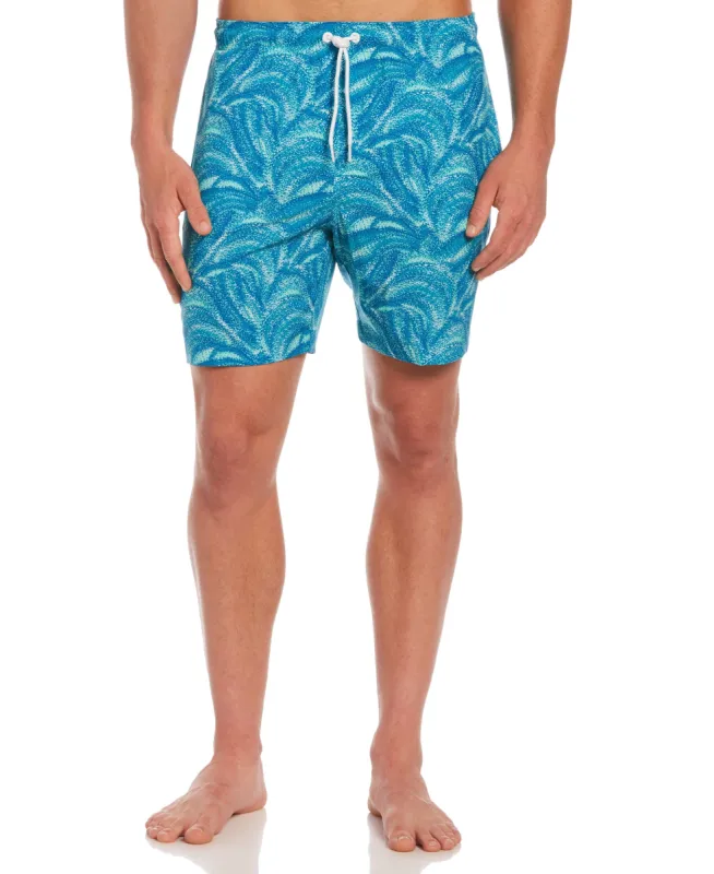 Caribbean Waves Print Swim Trunks made by Cubavera
