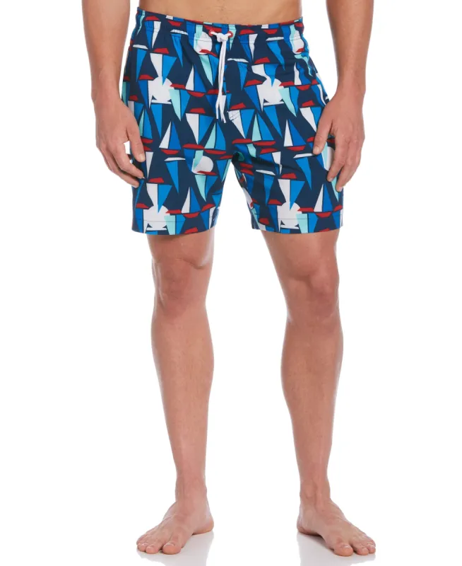 Sail Away Print Swim Trunks sold by Cubavera