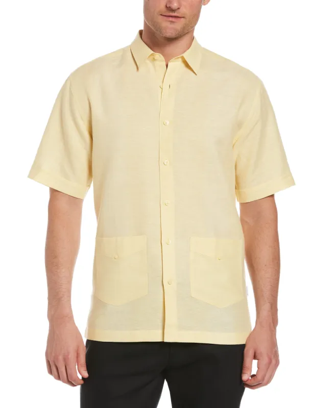 Linen-Blend Yarn Dye Stripe Guayabera Shirt sold by Cubavera