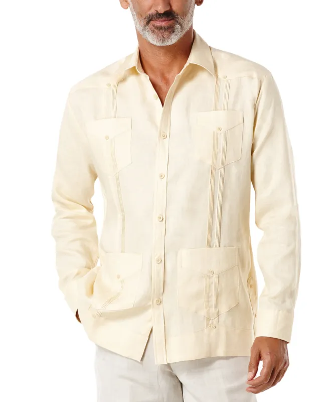 Big & Tall 100% Linen Classic Guayabera Shirt - Long Sleeve sold by Cubavera