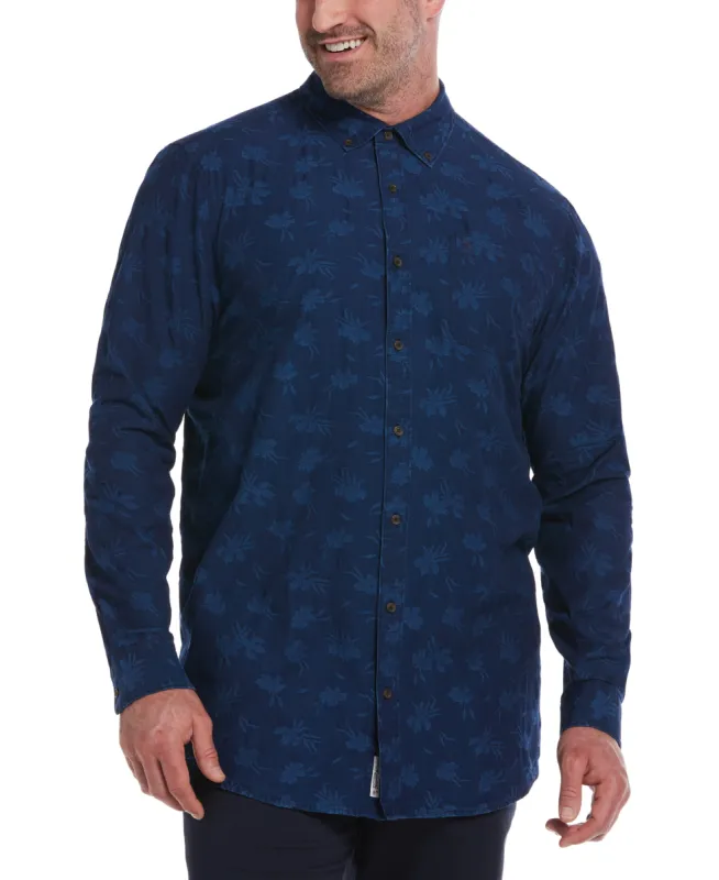 Original Penguin Big & Tall Woven Jacquard Denim Shirt sold by Cubavera