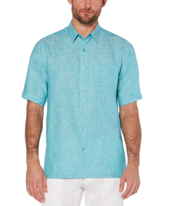 Classic Two-Tone Linen Shirt sold by Cubavera
