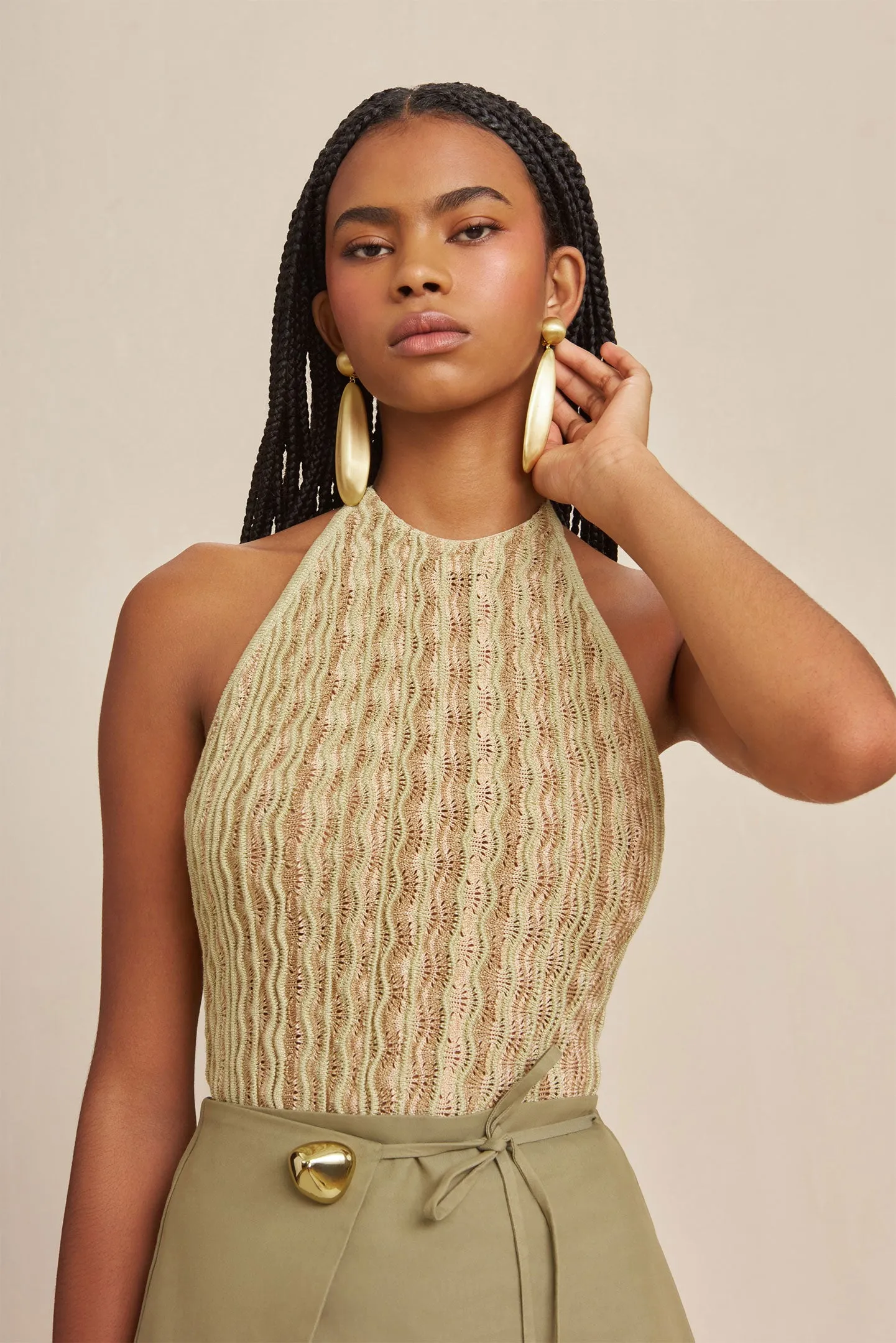 AALIA KNIT TOP - BEACH COMBO sold by cult gaia