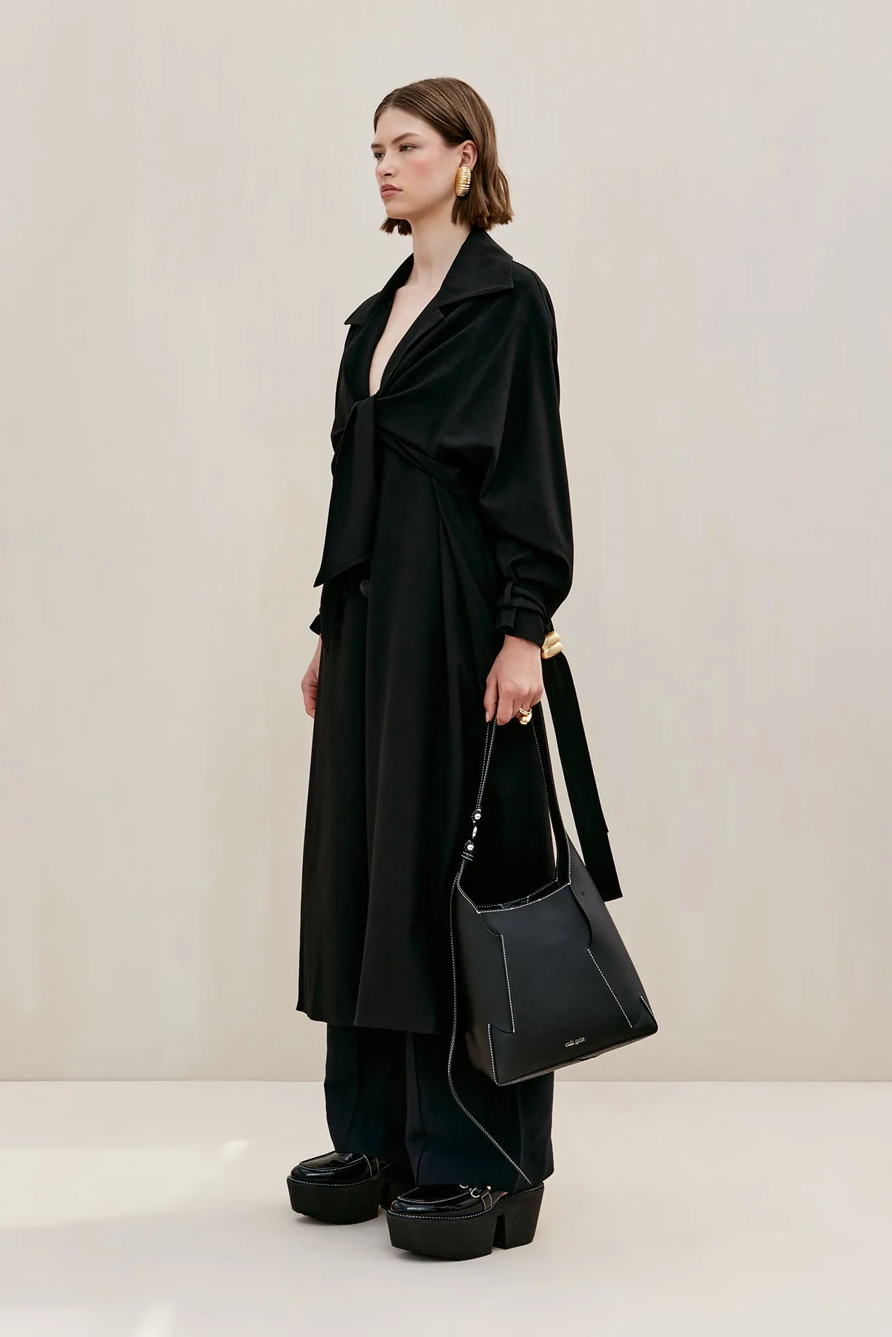 APRIL TRENCH COAT - BLACK sold by Cult Gaia product image thumbnail 3