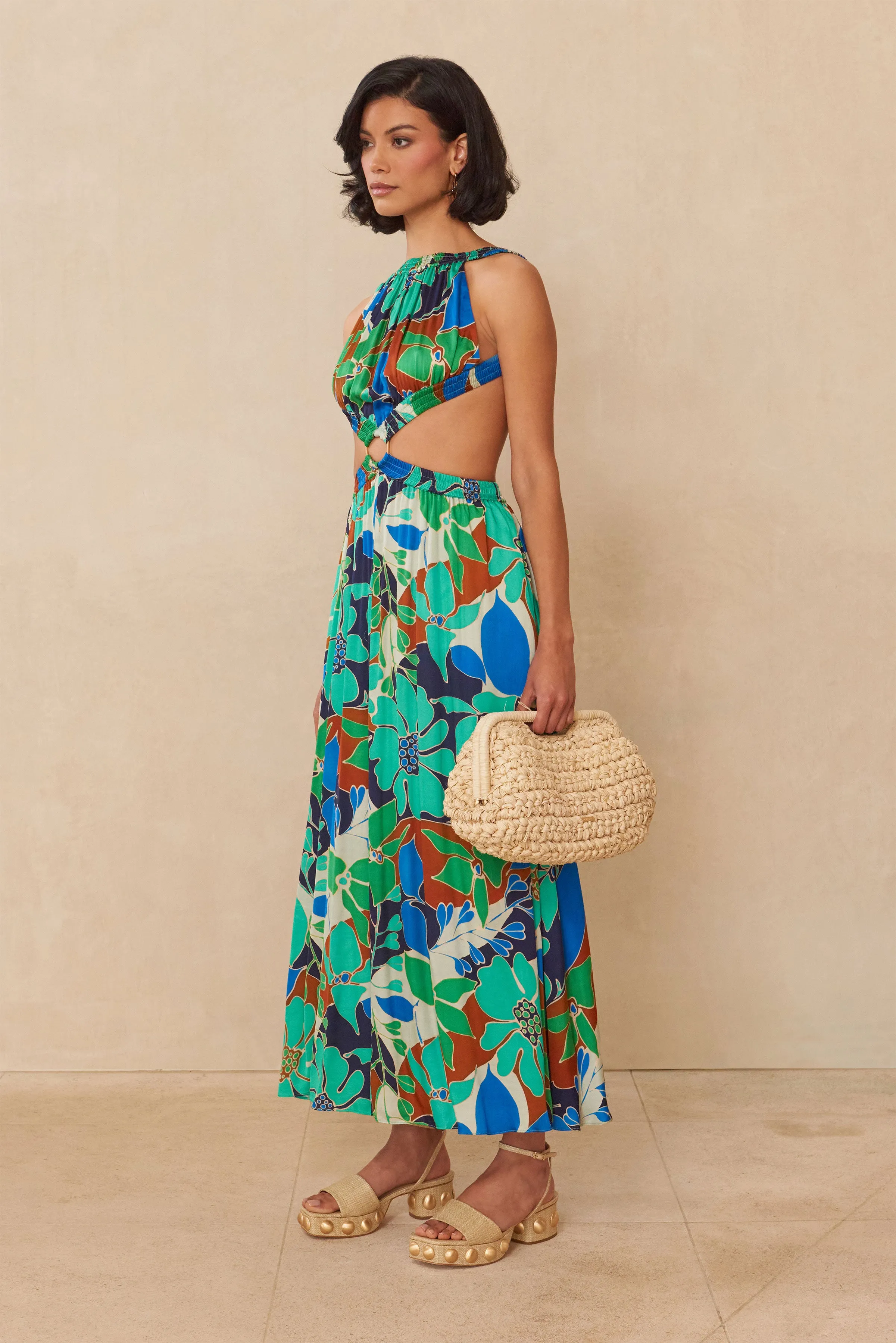 THEIA DRESS - BOTANIC AQUA sold by cult gaia product image thumbnail 2