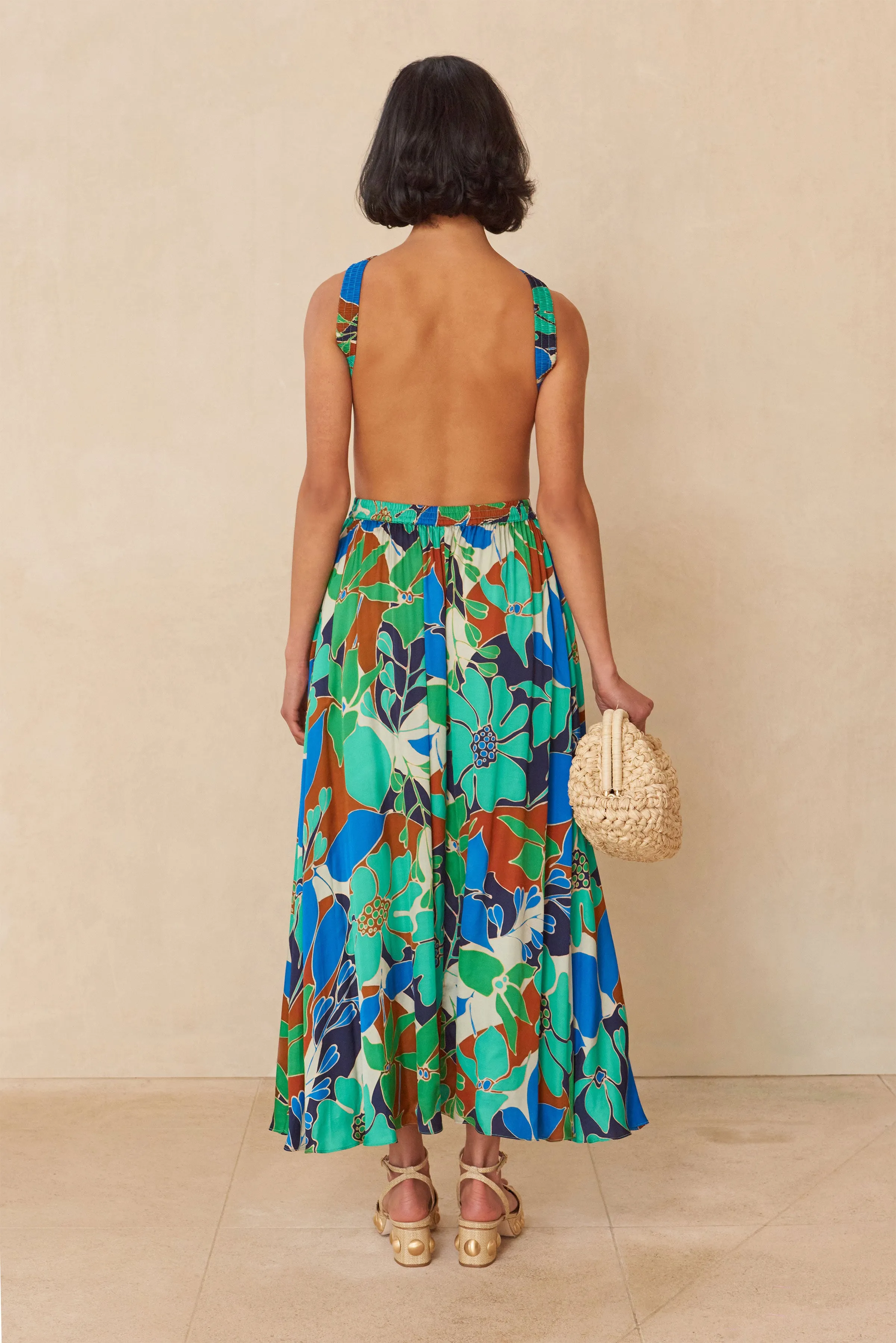 THEIA DRESS - BOTANIC AQUA sold by cult gaia product image thumbnail 5