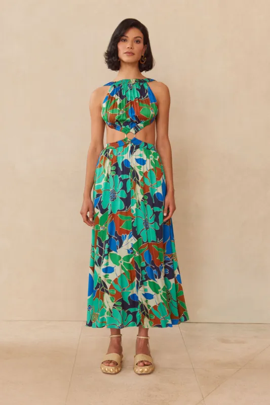 THEIA DRESS - BOTANIC AQUA sold by cult gaia
