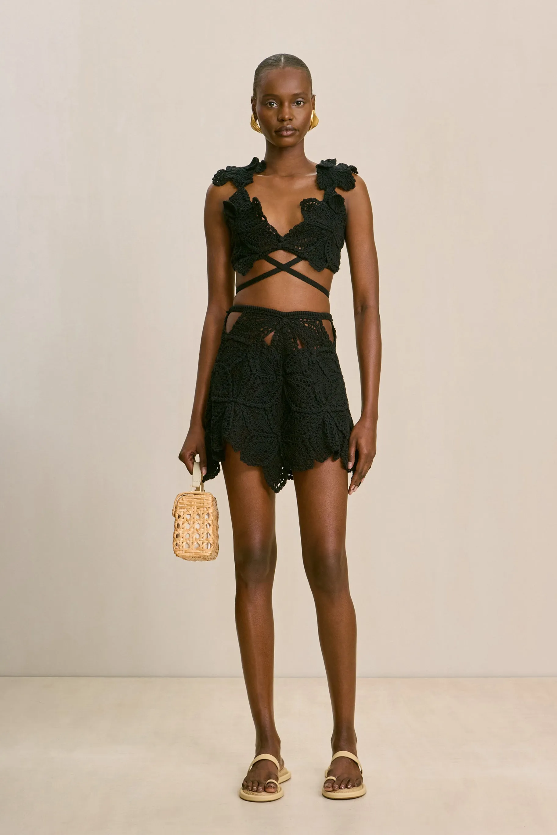 KIVI CROCHET SKIRT - BLACK sold by cult gaia