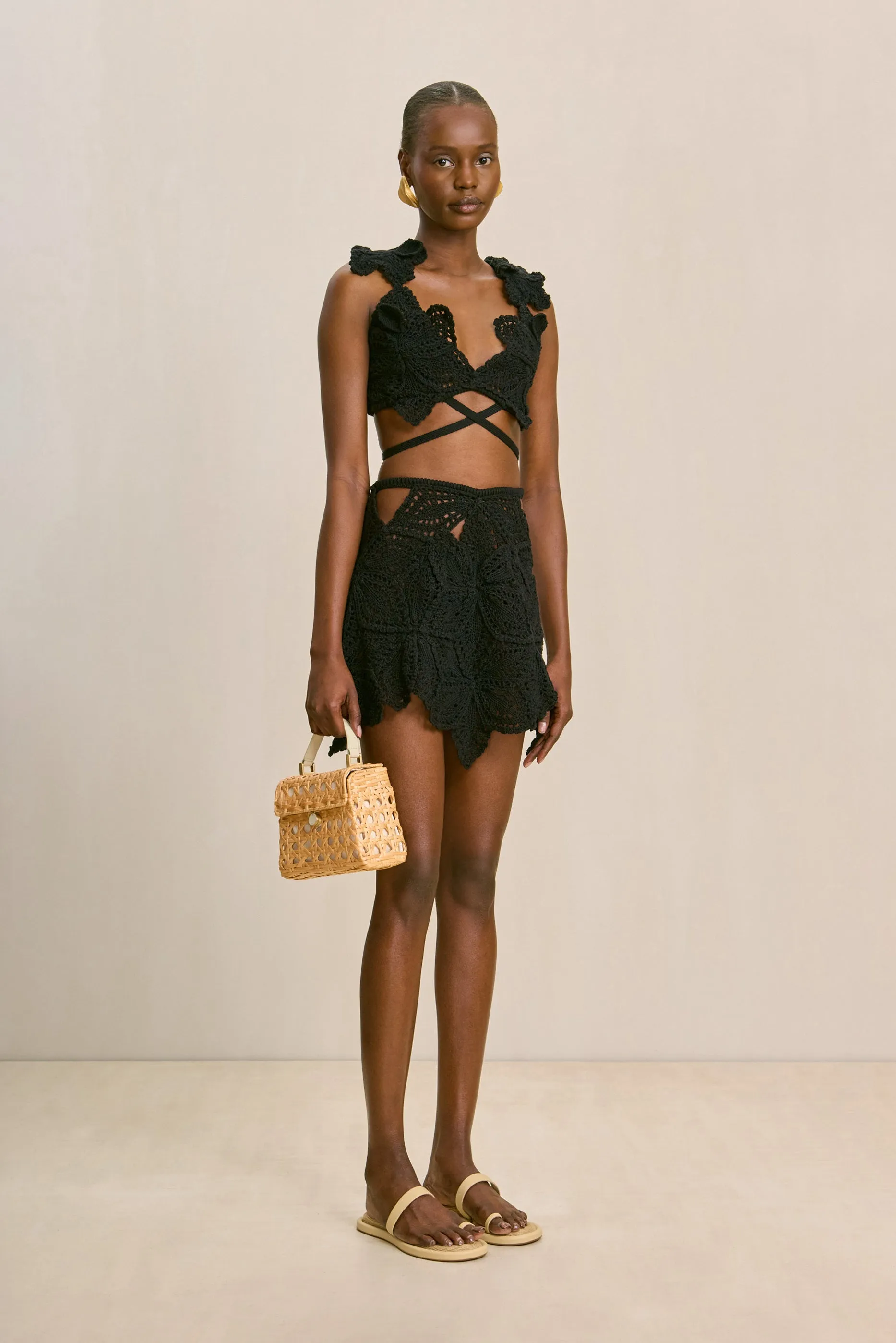 KIVI CROCHET SKIRT - BLACK sold by cult gaia product image thumbnail 3