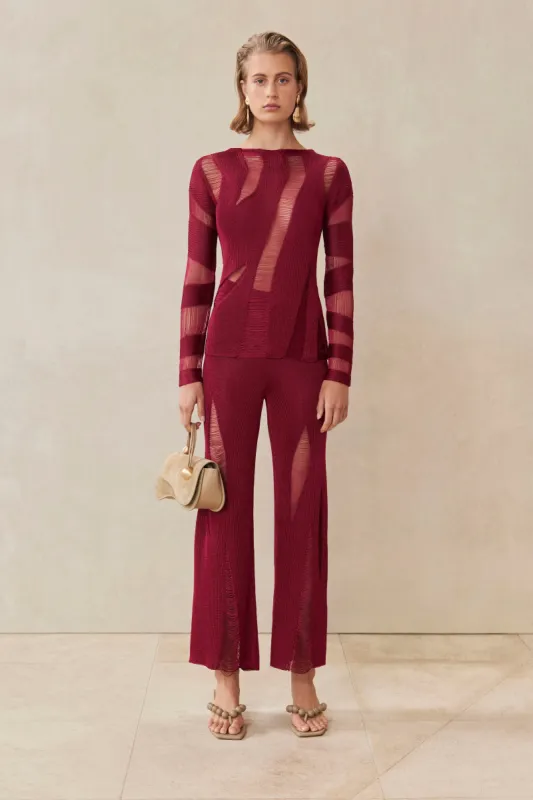 KATANA KNIT PANT - CARMINE sold by cult gaia