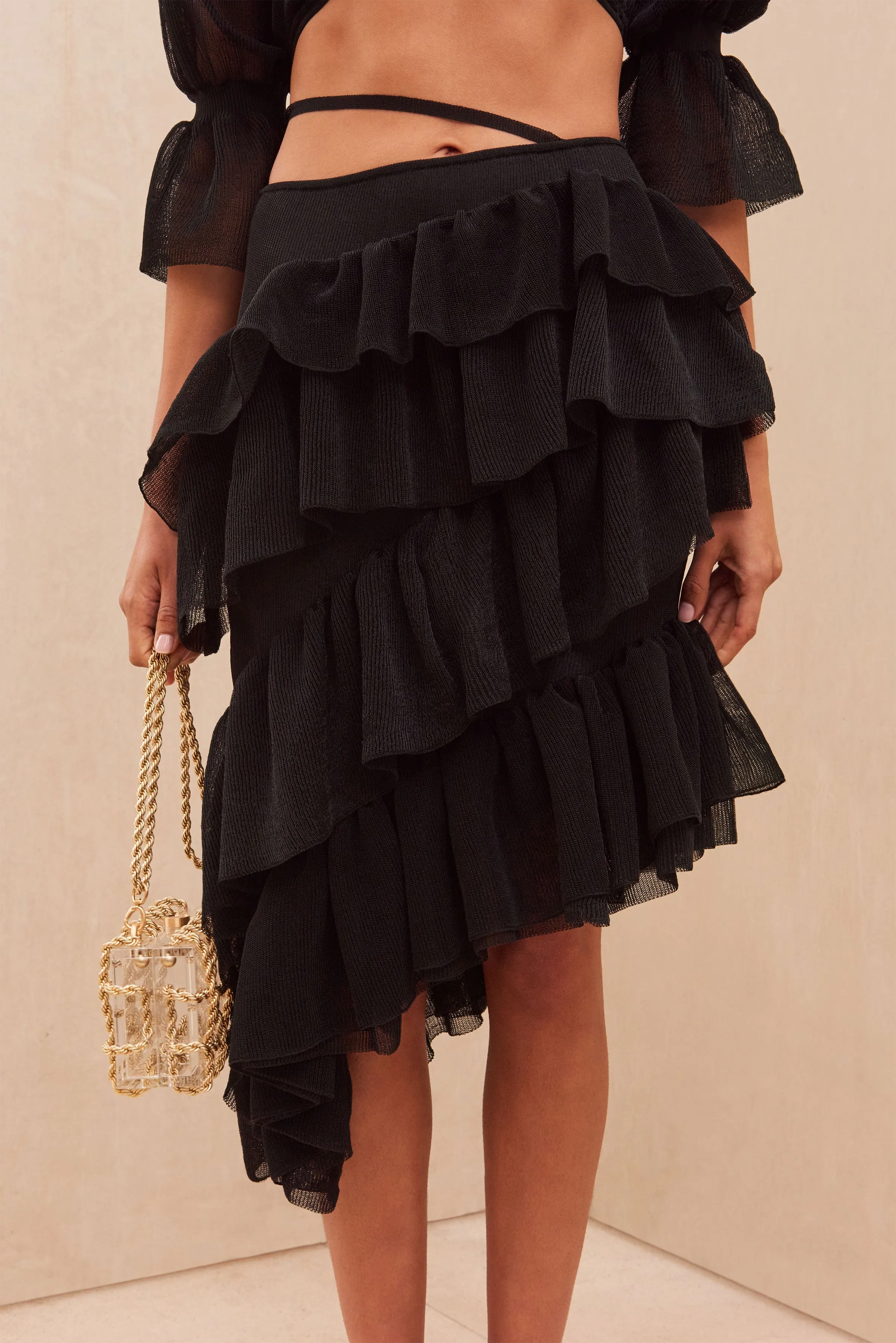 TANAZ KNIT SKIRT - BLACK sold by cult gaia product image thumbnail 2