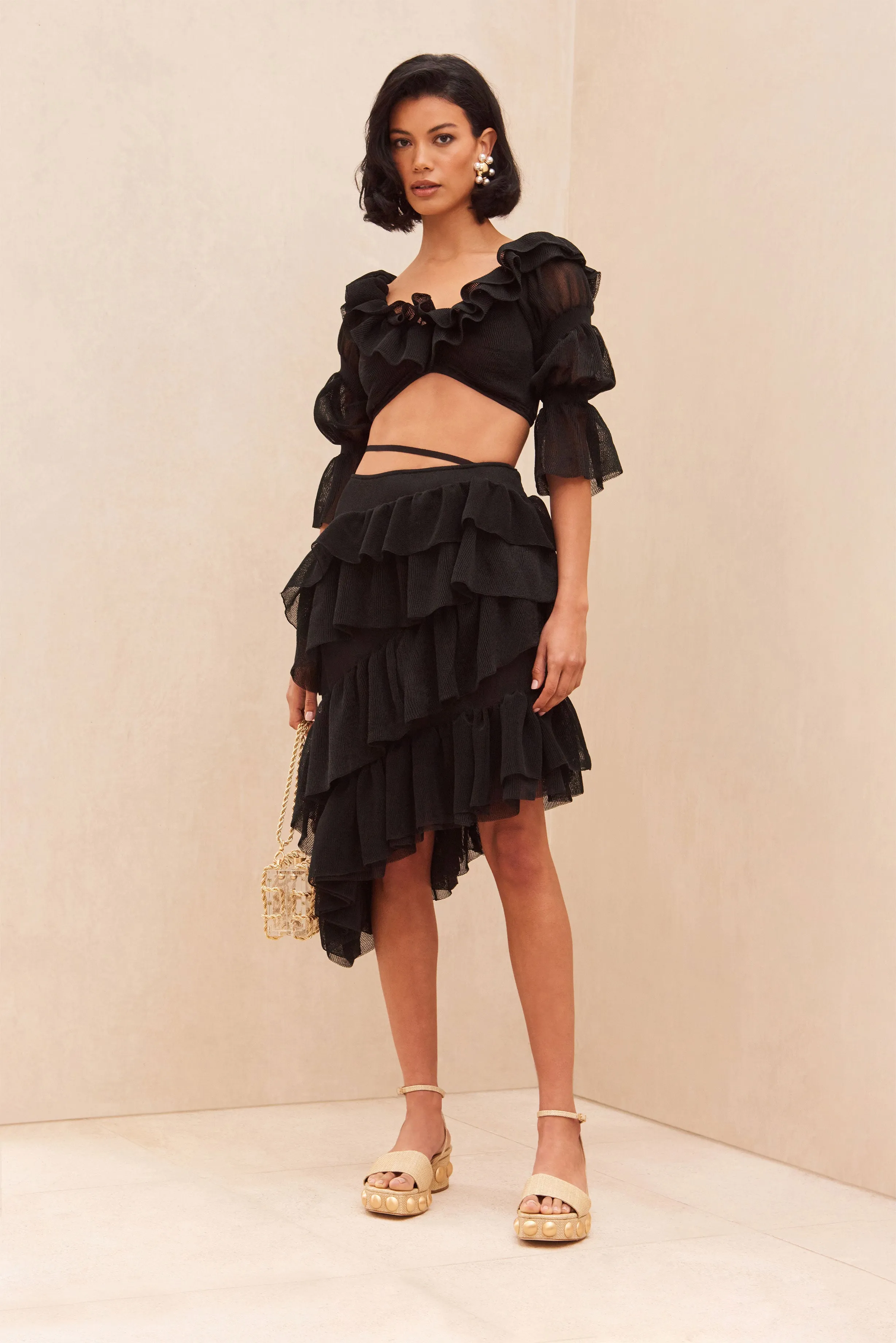 TANAZ KNIT SKIRT - BLACK sold by cult gaia