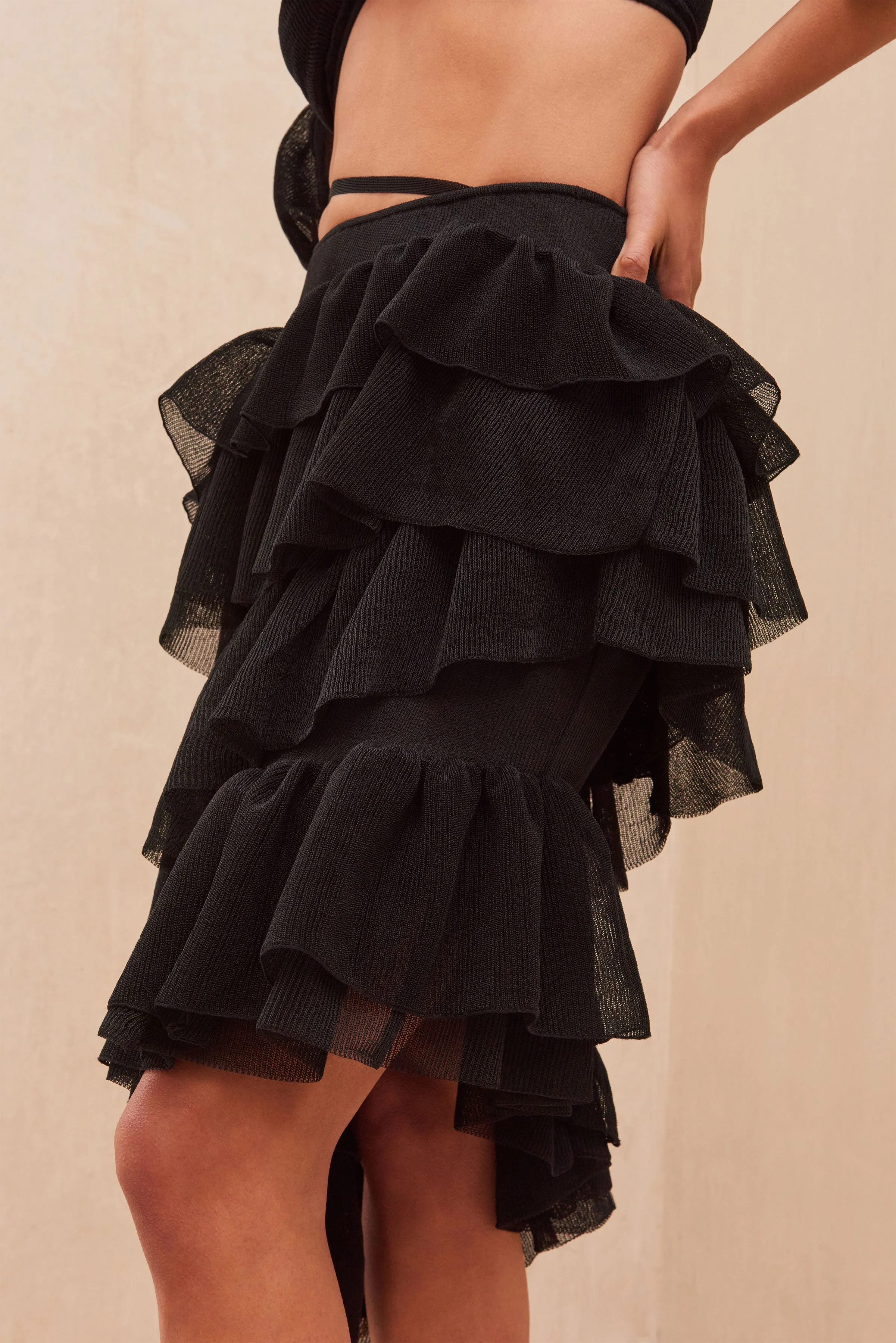 TANAZ KNIT SKIRT - BLACK sold by cult gaia product image thumbnail 4