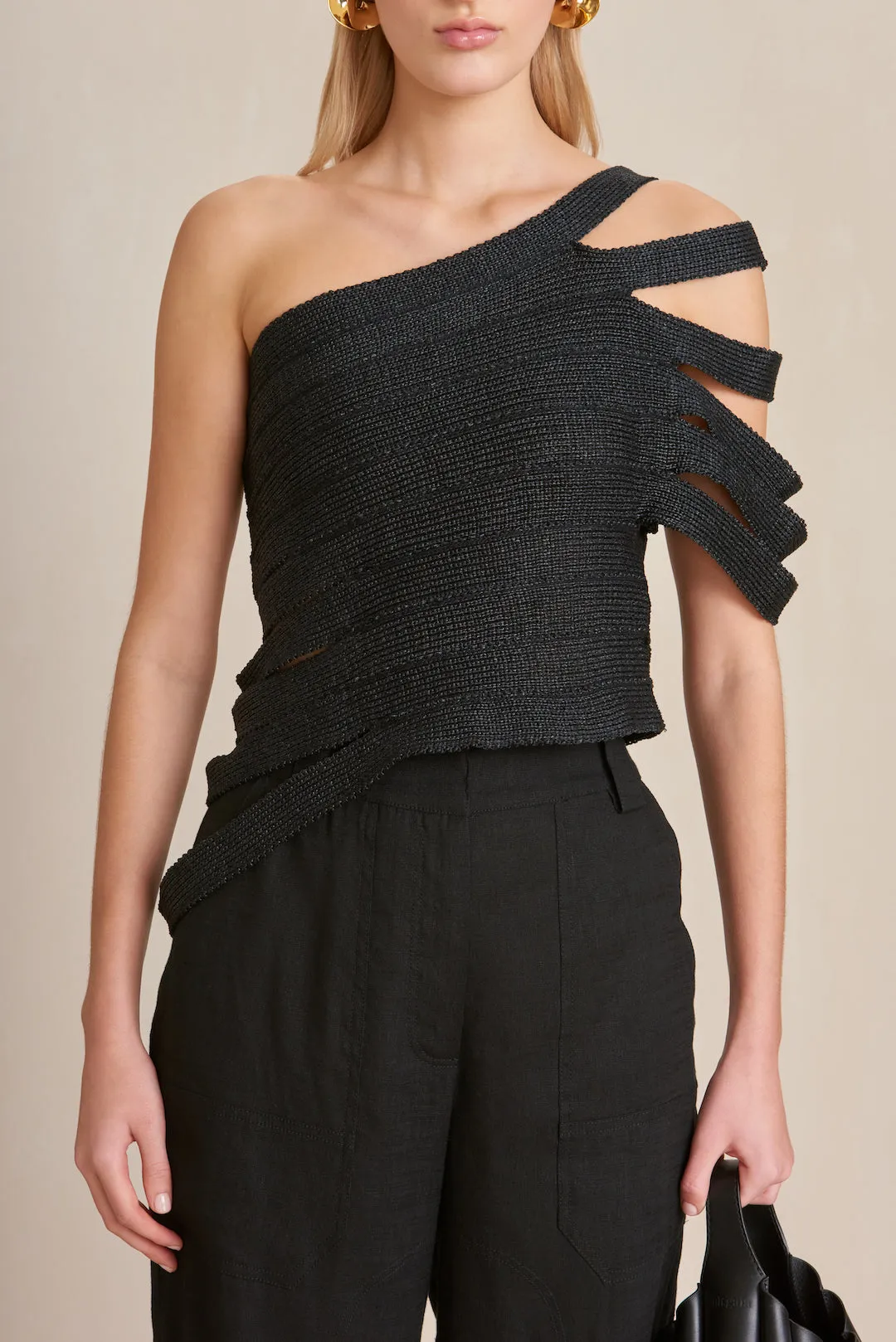 SASHI KNIT TOP - BLACK sold by Cult Gaia