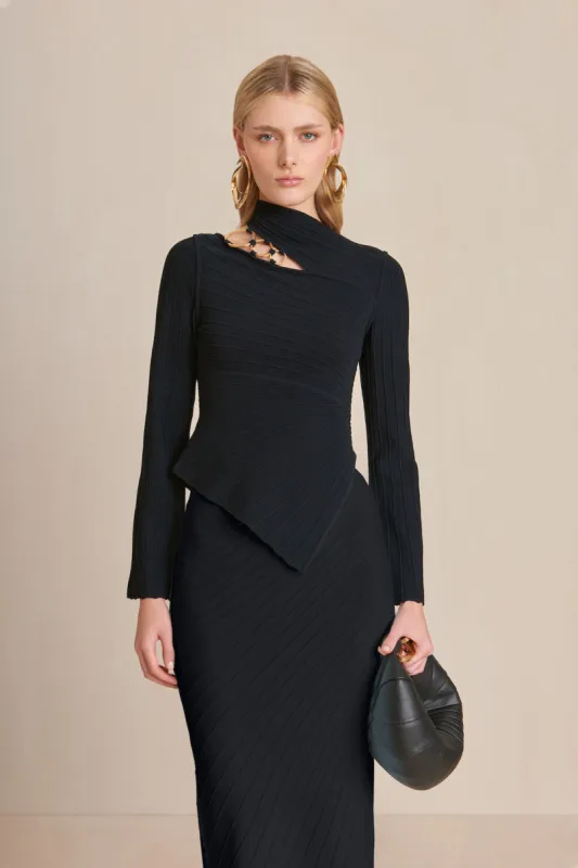 EKKO KNIT TOP - BLACK sold by Cult Gaia