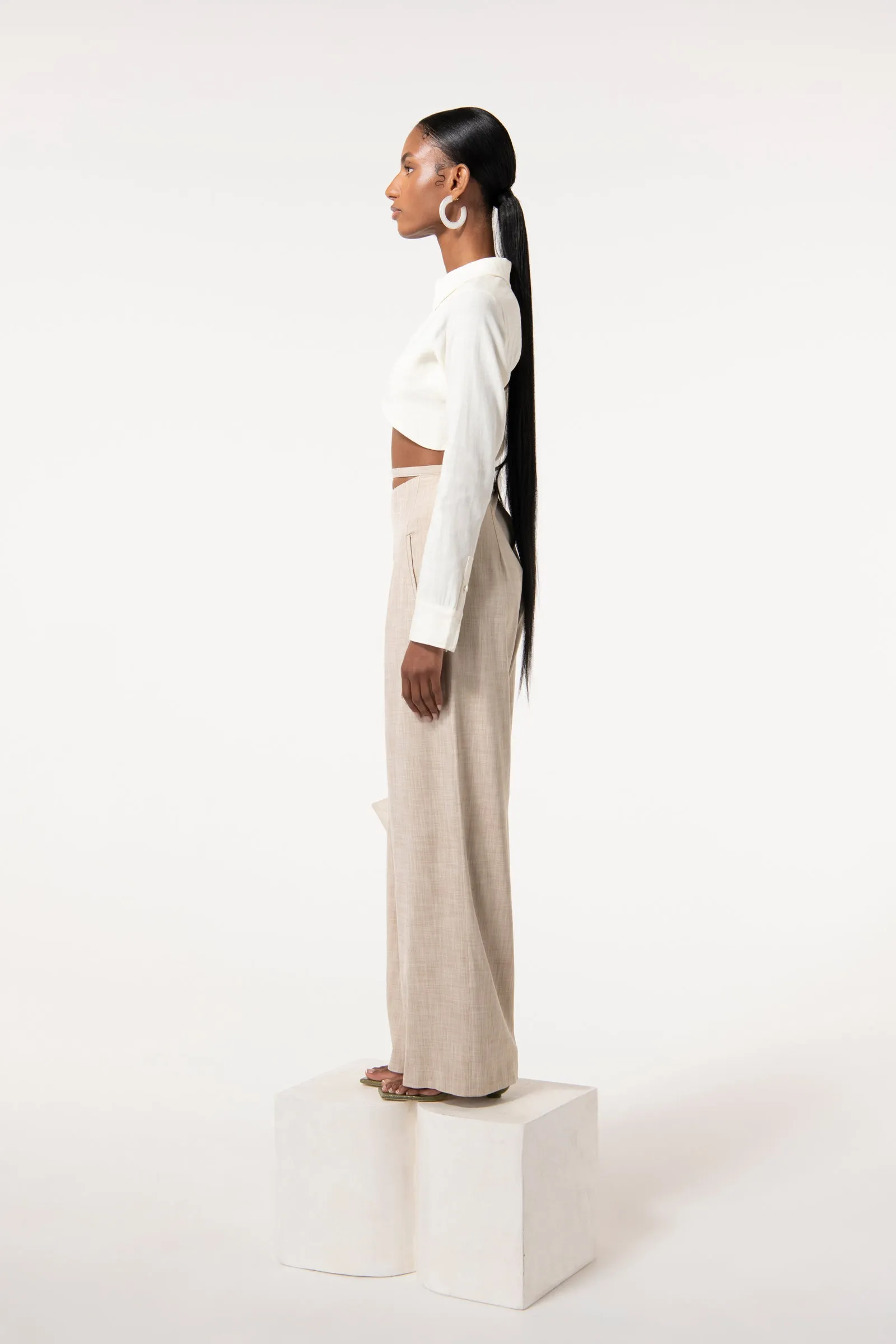 TASHA PANT - ECRU sold by Cult Gaia product image thumbnail 5