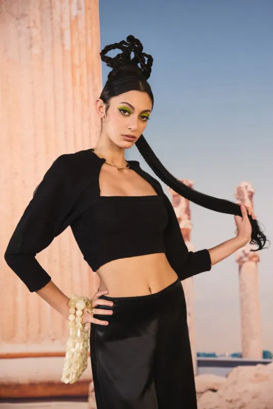 JAMILA KNIT TOP - BLACK sold by cult gaia