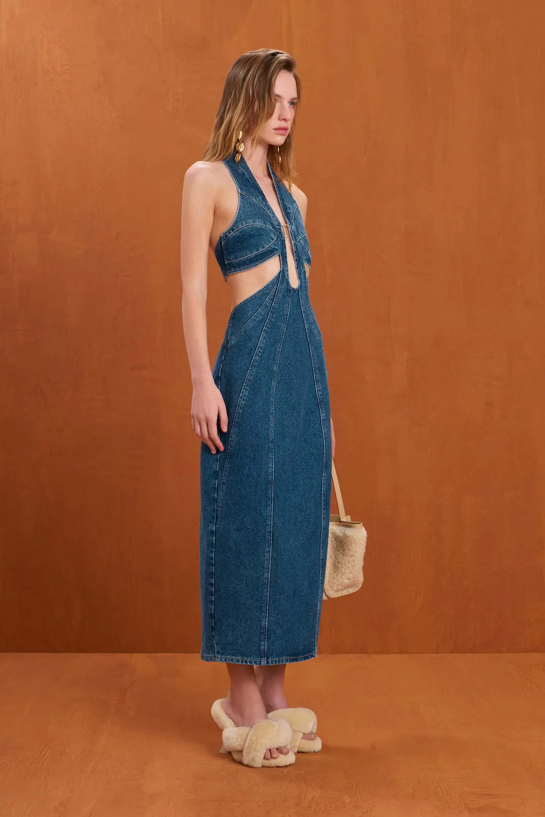 ABI JEAN DRESS - INDIGO sold by Cult Gaia product image thumbnail 3