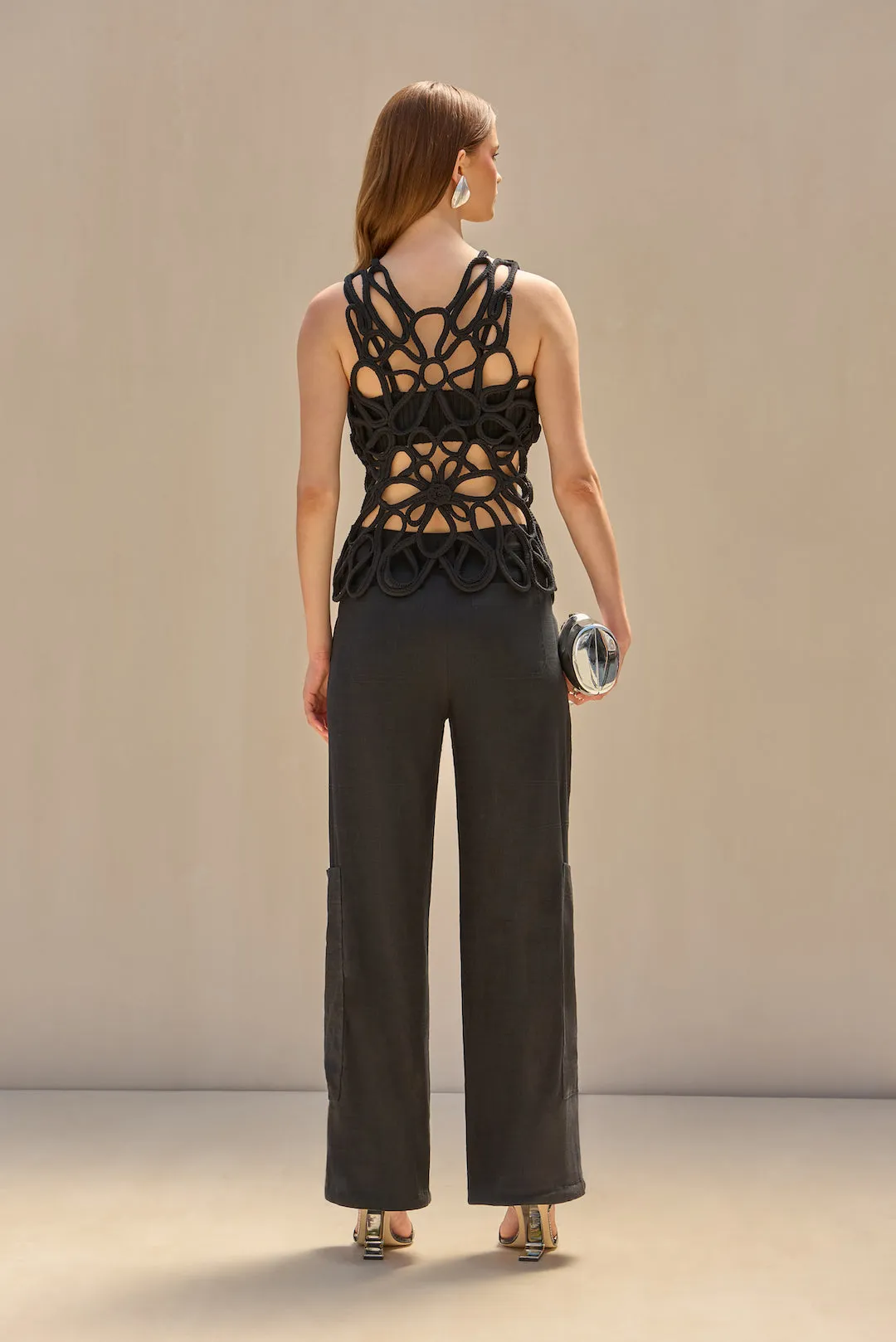 DANICA CROCHET TOP - BLACK sold by Cult Gaia product image thumbnail 4