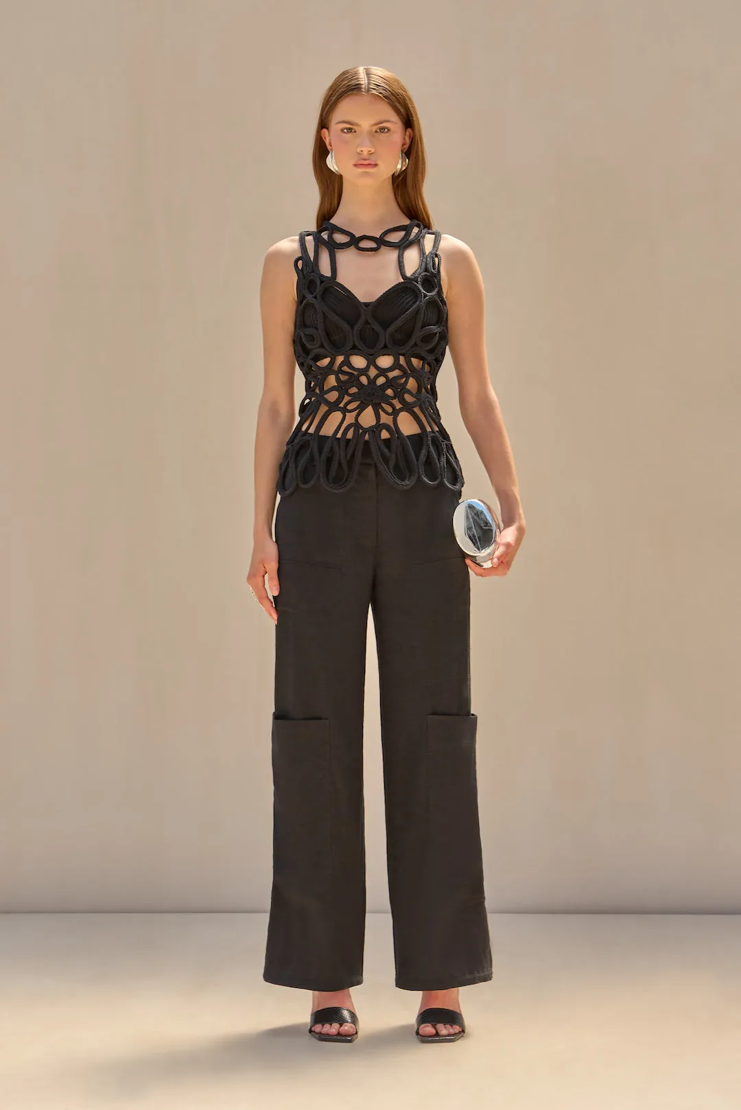 DANICA CROCHET TOP - BLACK sold by Cult Gaia product image thumbnail 2