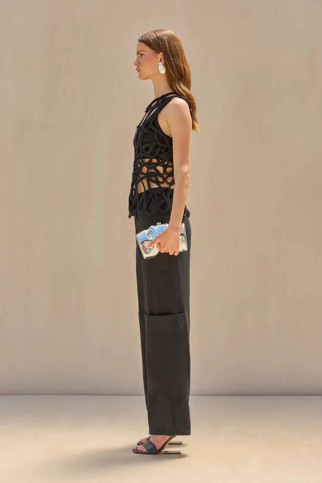 DANICA CROCHET TOP - BLACK sold by Cult Gaia product image thumbnail 3