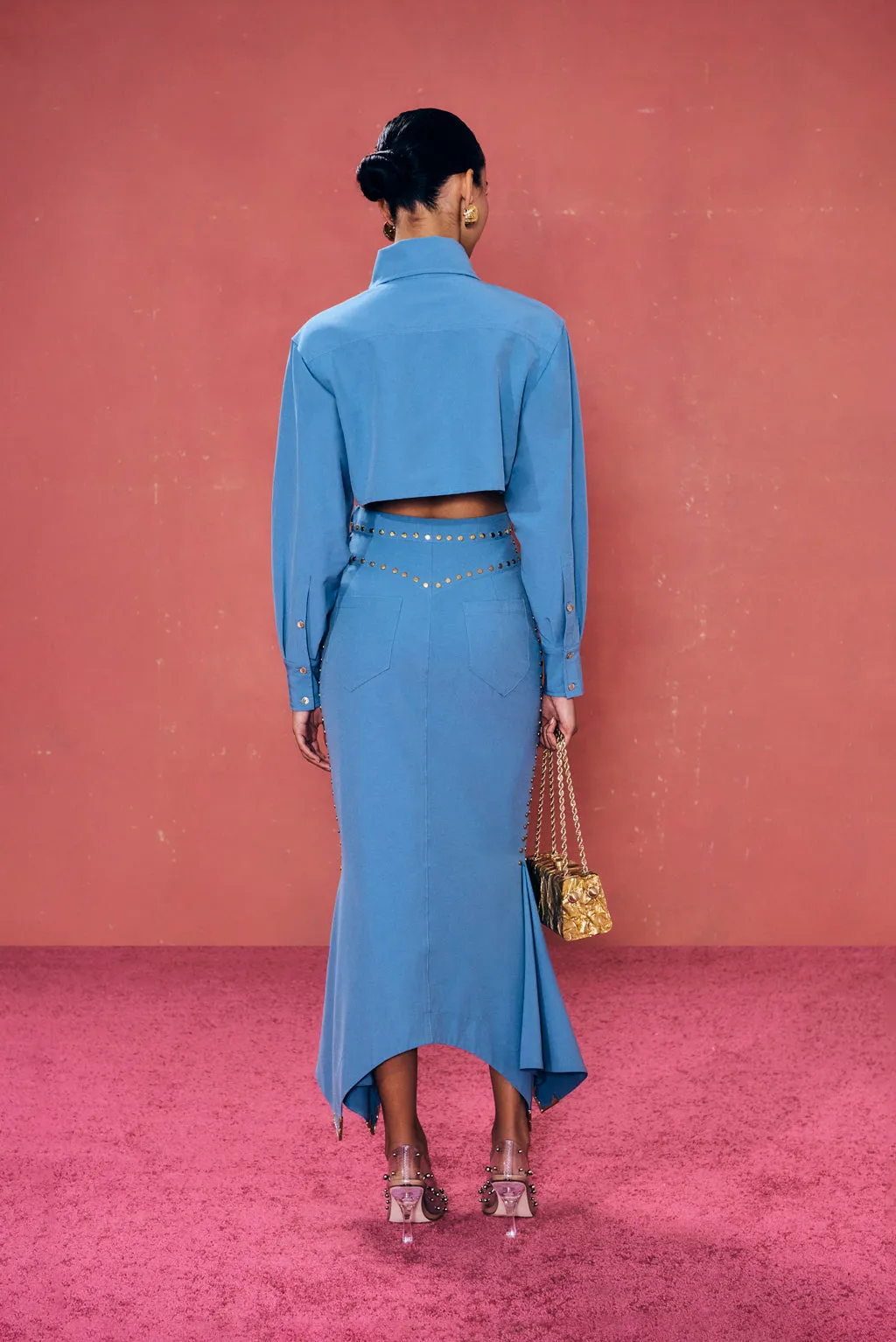 LEILA SKIRT - DUSTED INDIGO sold by cult gaia product image thumbnail 4