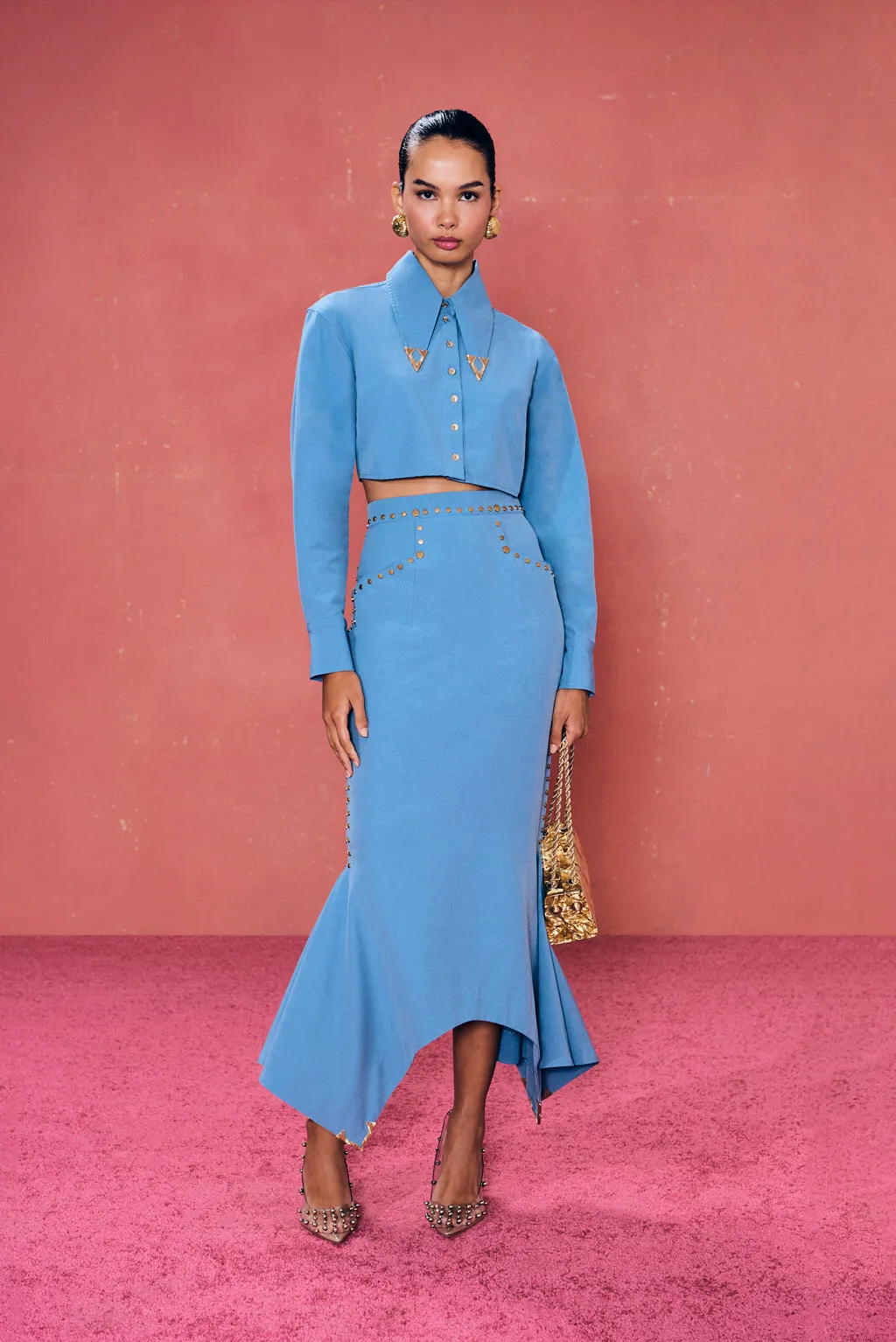 LEILA SKIRT - DUSTED INDIGO sold by cult gaia