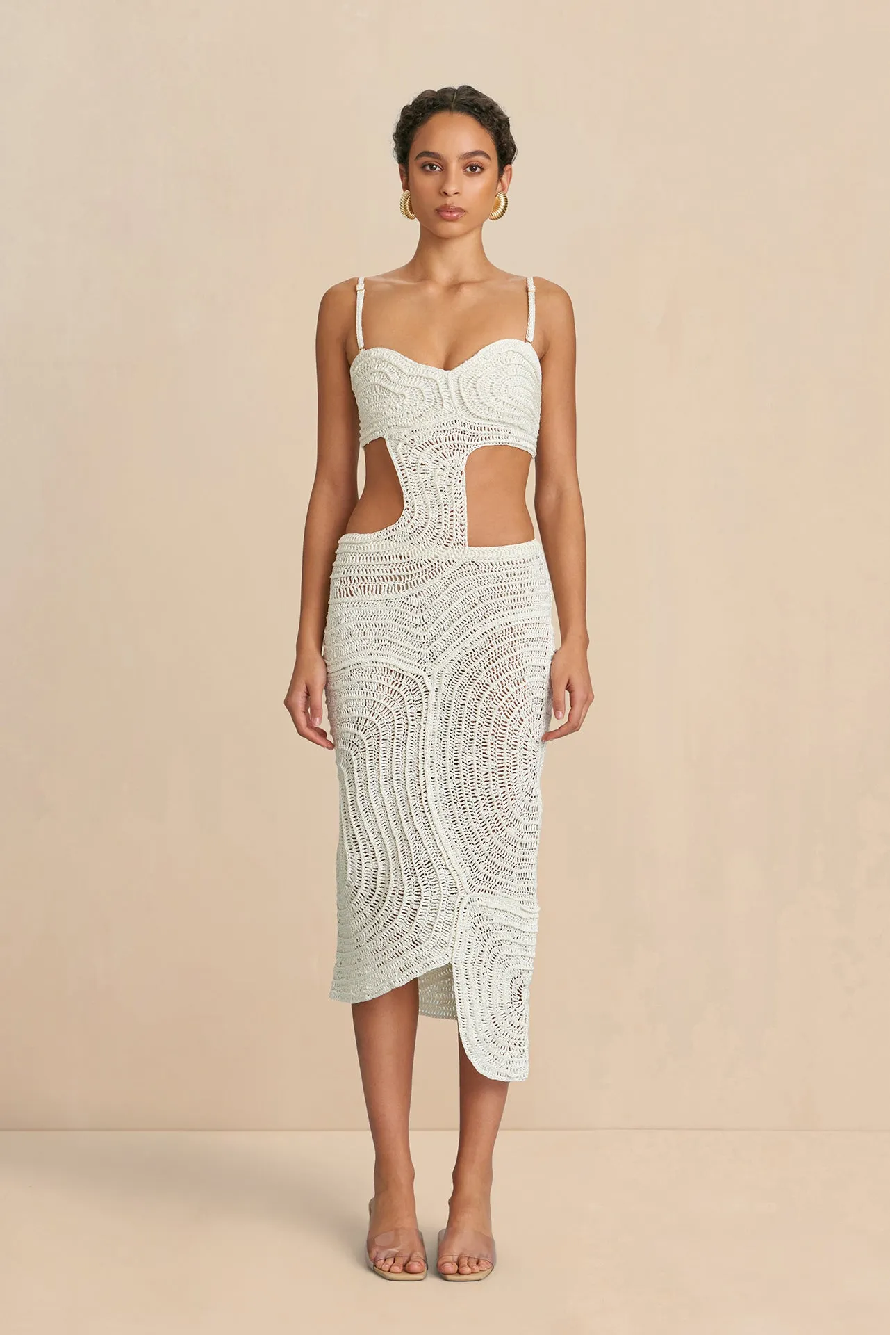 KIRA CROCHET DRESS - OFF WHITE sold by cult gaia