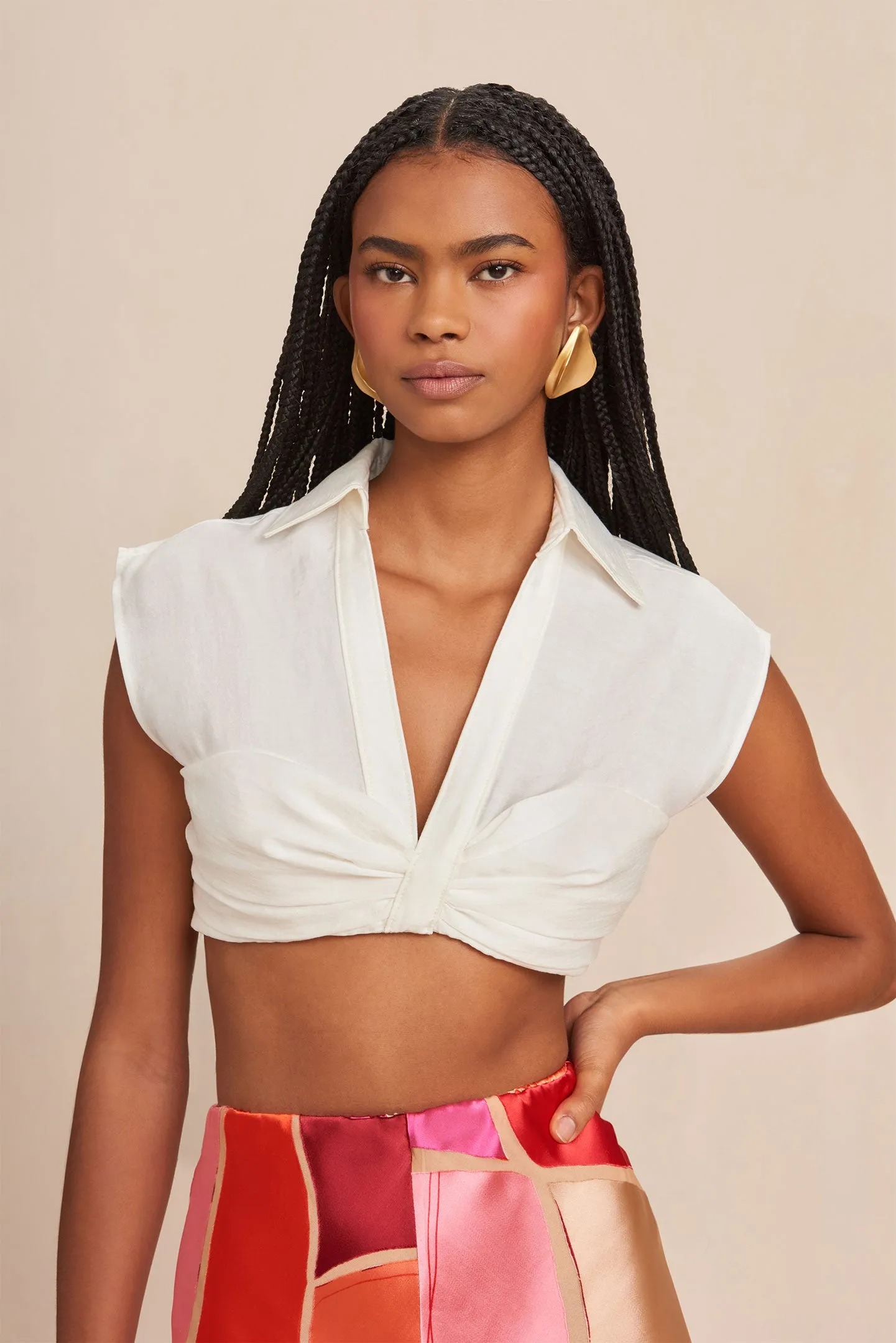 JANETTE TOP - OFF WHITE sold by Cult Gaia