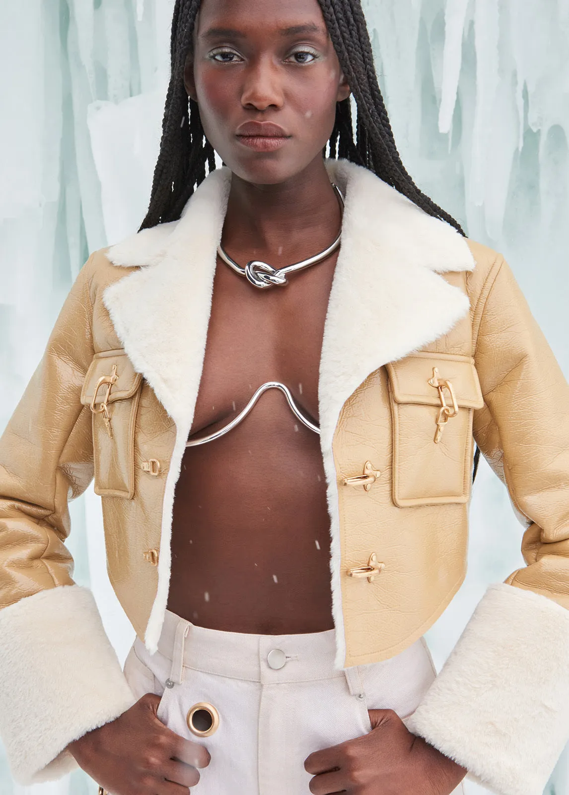 ASHA BRALETTE - SHINY SILVER sold by Cult Gaia product image thumbnail 2