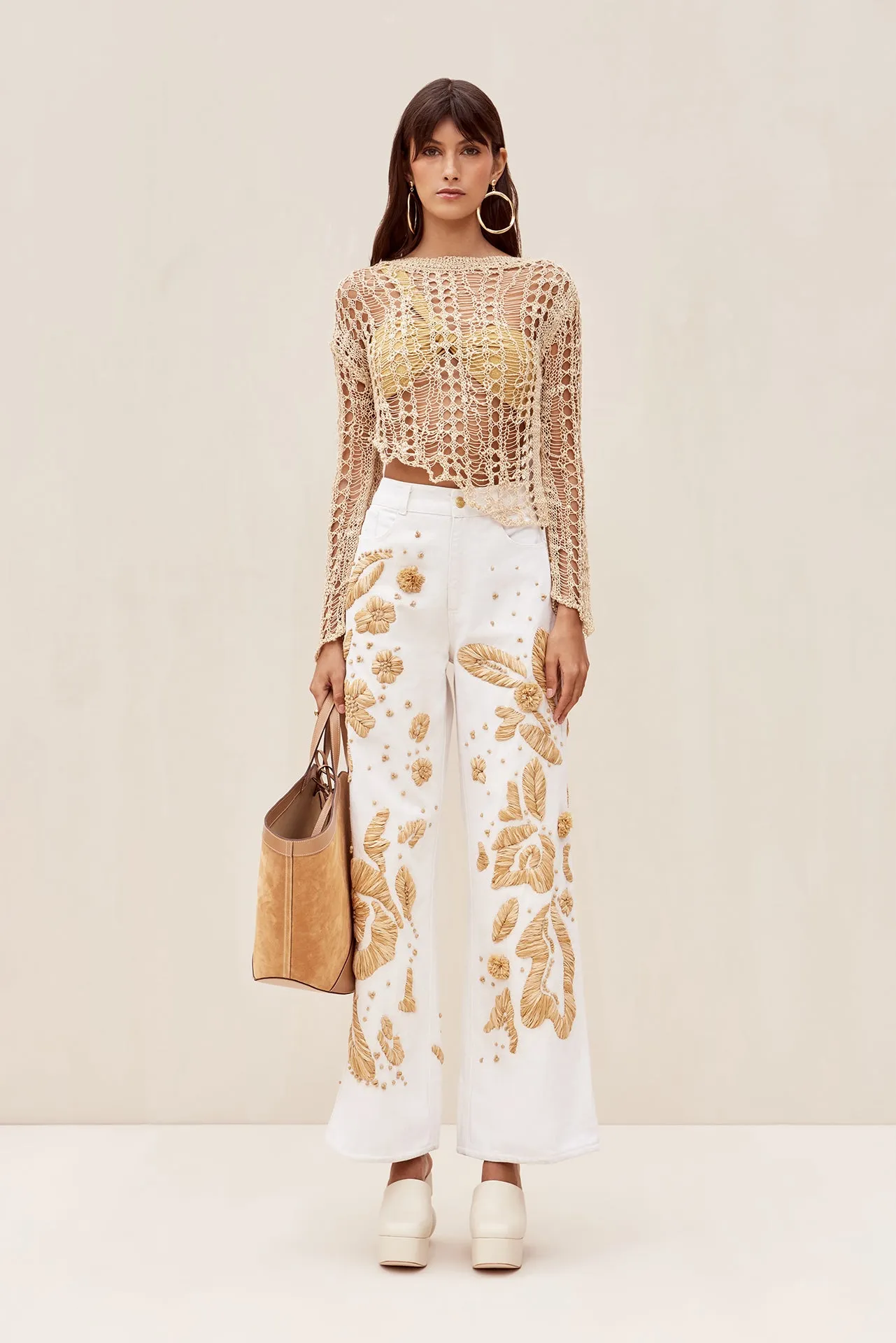 JARLI PANT - INDU ECRU sold by cult gaia