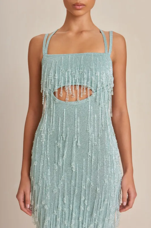 CATIA KNIT GOWN - HYDRANGEA SHIMMER made by Cult Gaia