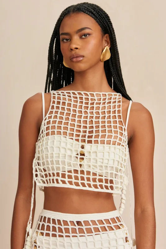 MOCHNI CROCHET COVERUP - OFF WHITE sold by Cult Gaia