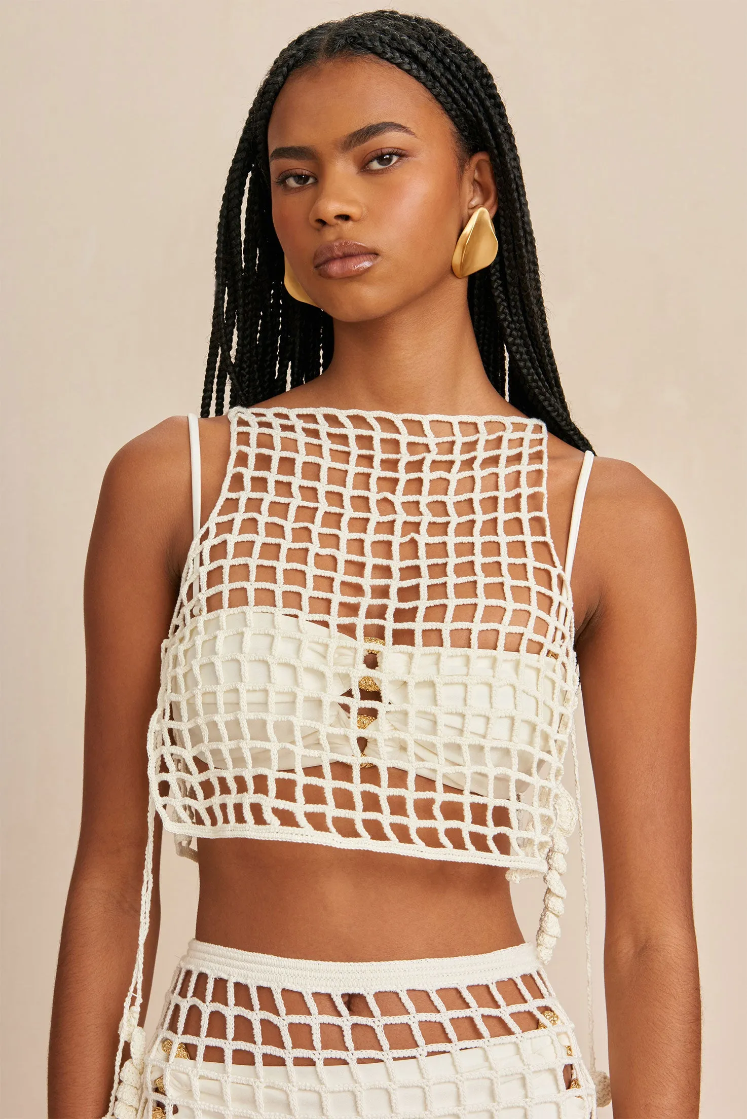 MOCHNI CROCHET COVERUP - OFF WHITE sold by Cult Gaia