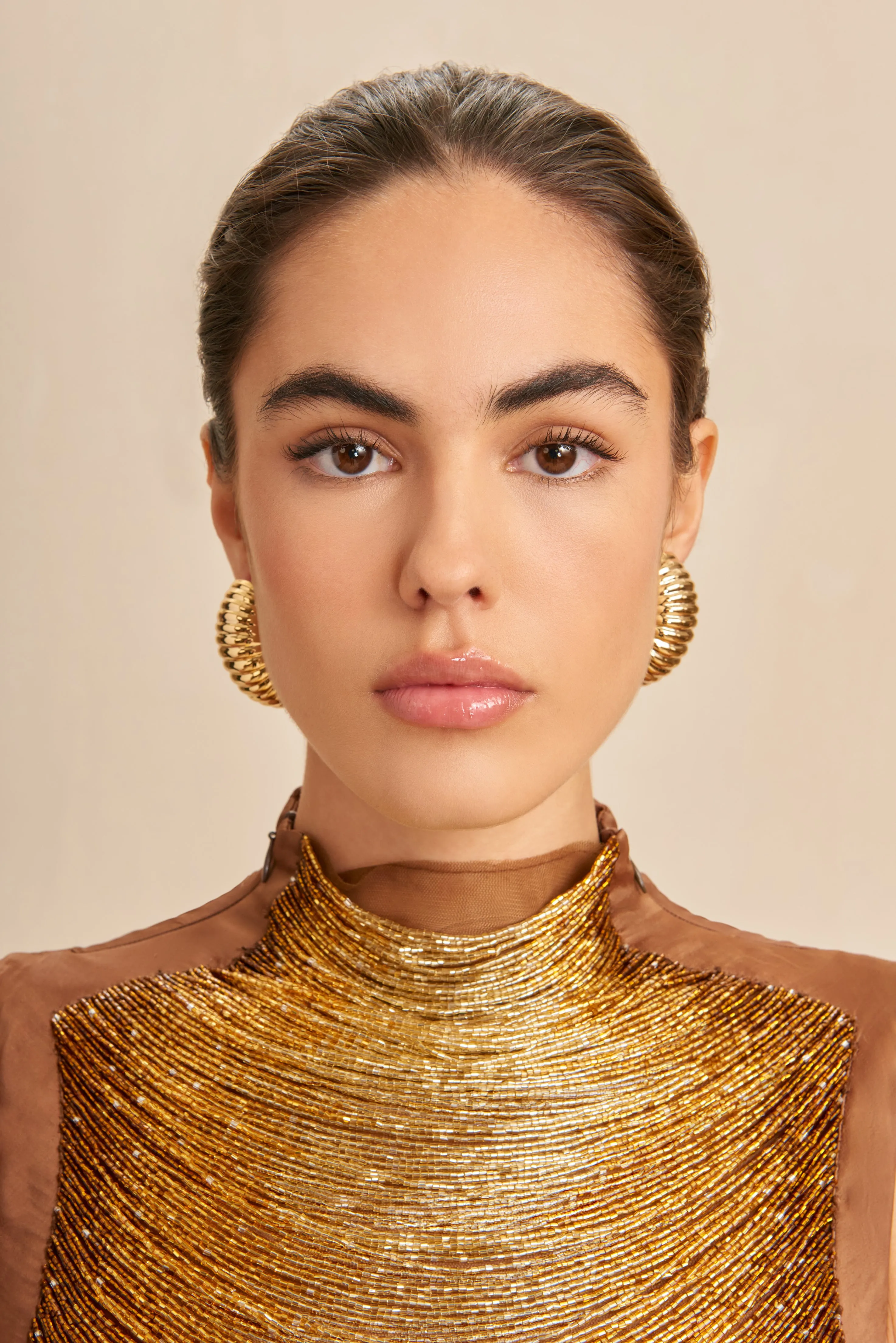 FIONA EARRING - SHINY BRASS sold by cult gaia product image thumbnail 2