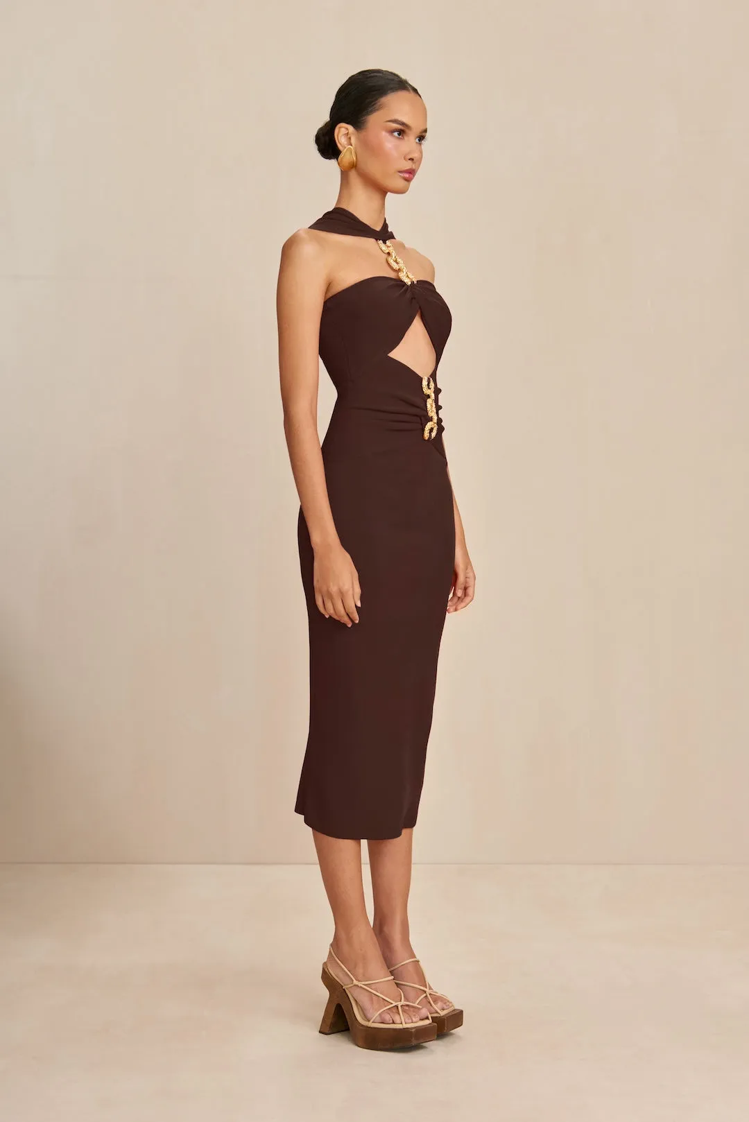 CRISTOS KNIT DRESS - JAVA sold by Cult Gaia product image thumbnail 5