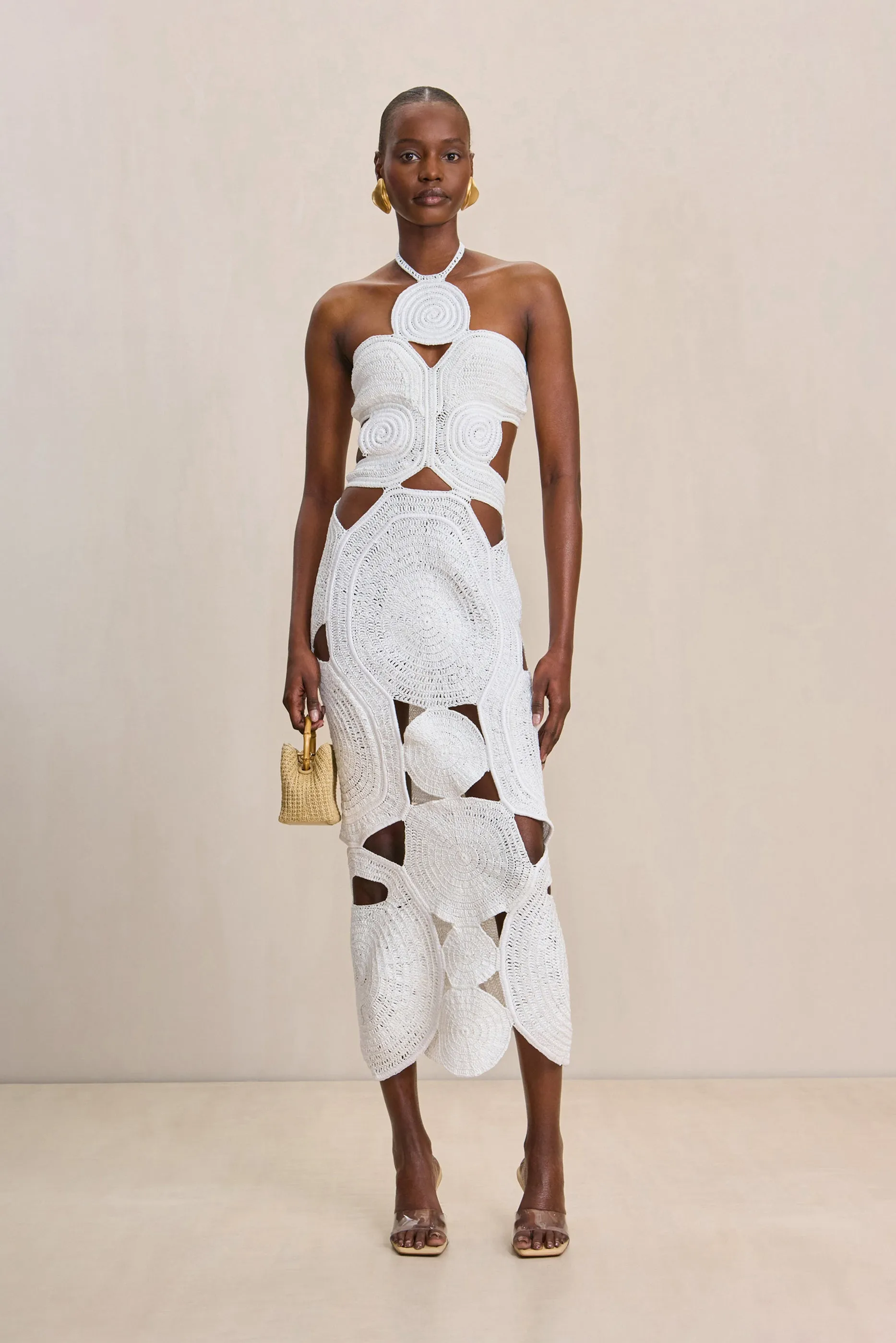 SHENAZ CROCHET DRESS - OFF WHITE sold by Cult Gaia
