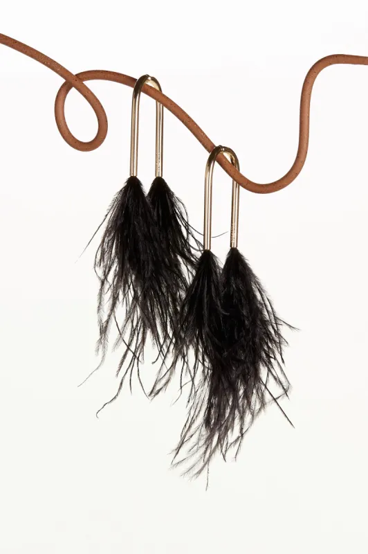 META FEATHER EARRING - BLACK sold by cult gaia